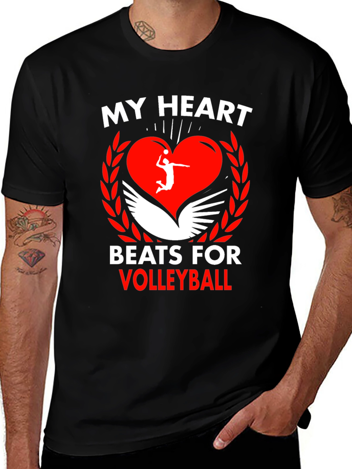 Volleyball Heartbeat Graphic Tee
