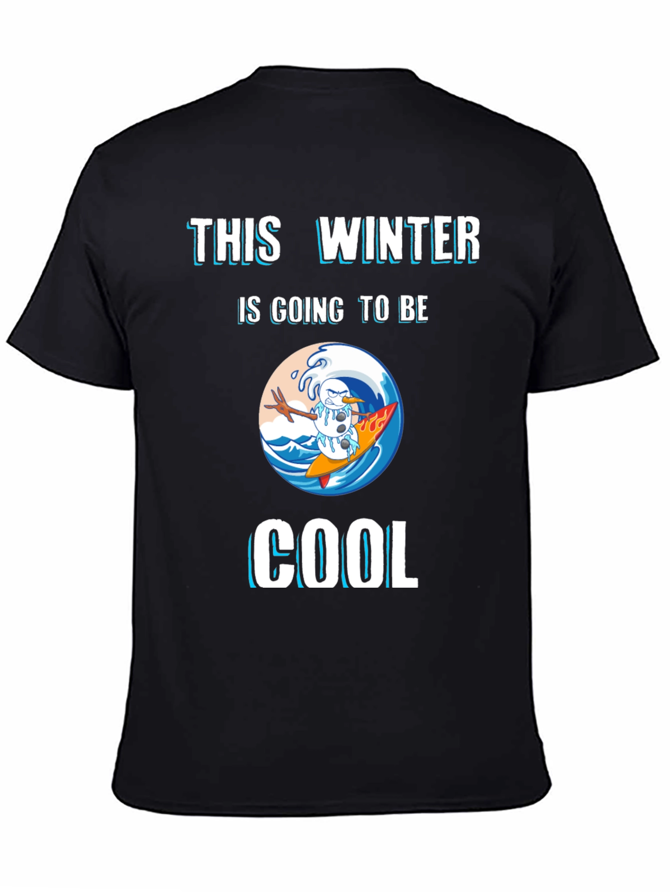Winter Surfing Snowman Graphic Tee