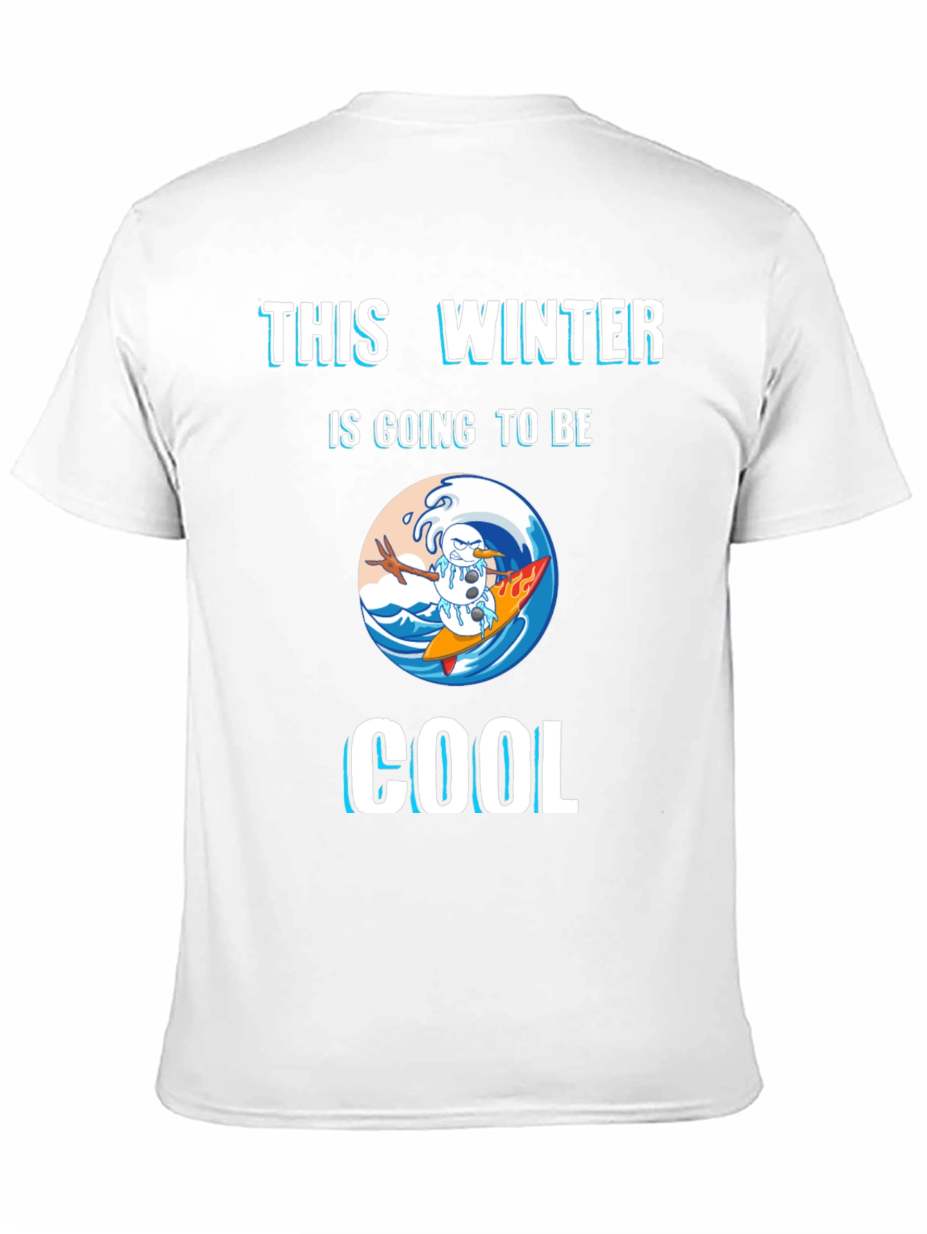 Winter Surfing Snowman Graphic Tee