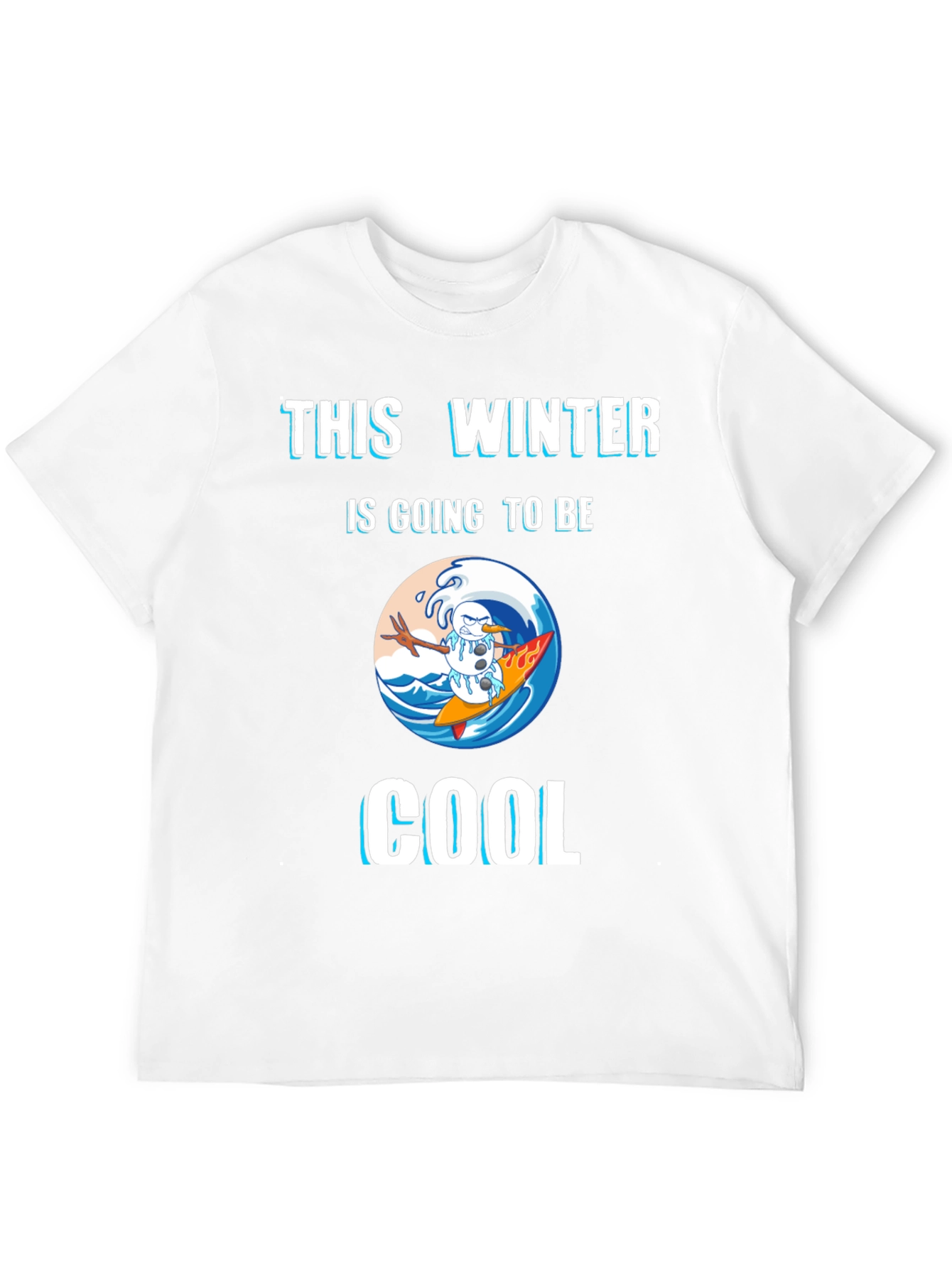 Winter Surfing Snowman Graphic Tee