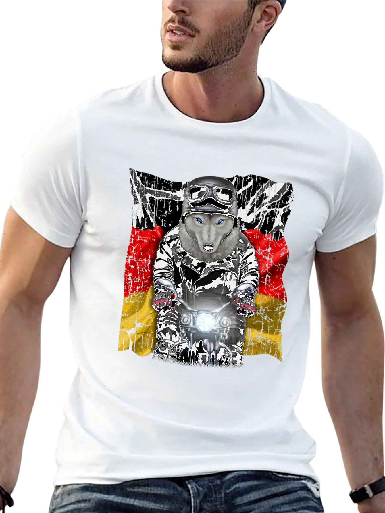 Wolf Rider T-Shirt - German Flag Design