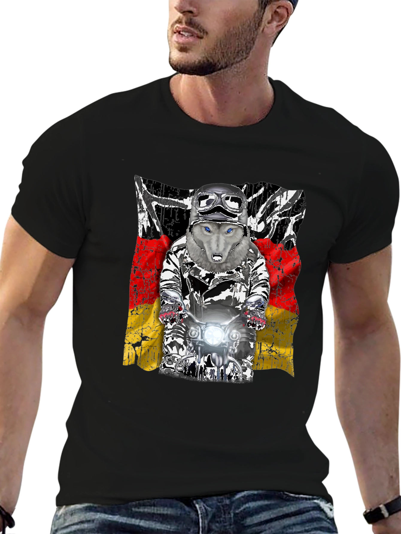 Wolf Rider T-Shirt - German Flag Design