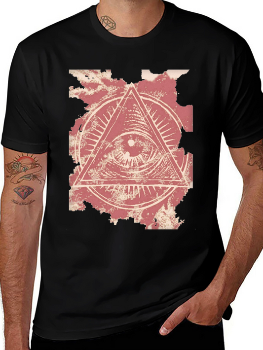 All-Seeing Eye Graphic Tee - Black Cotton T-Shirt