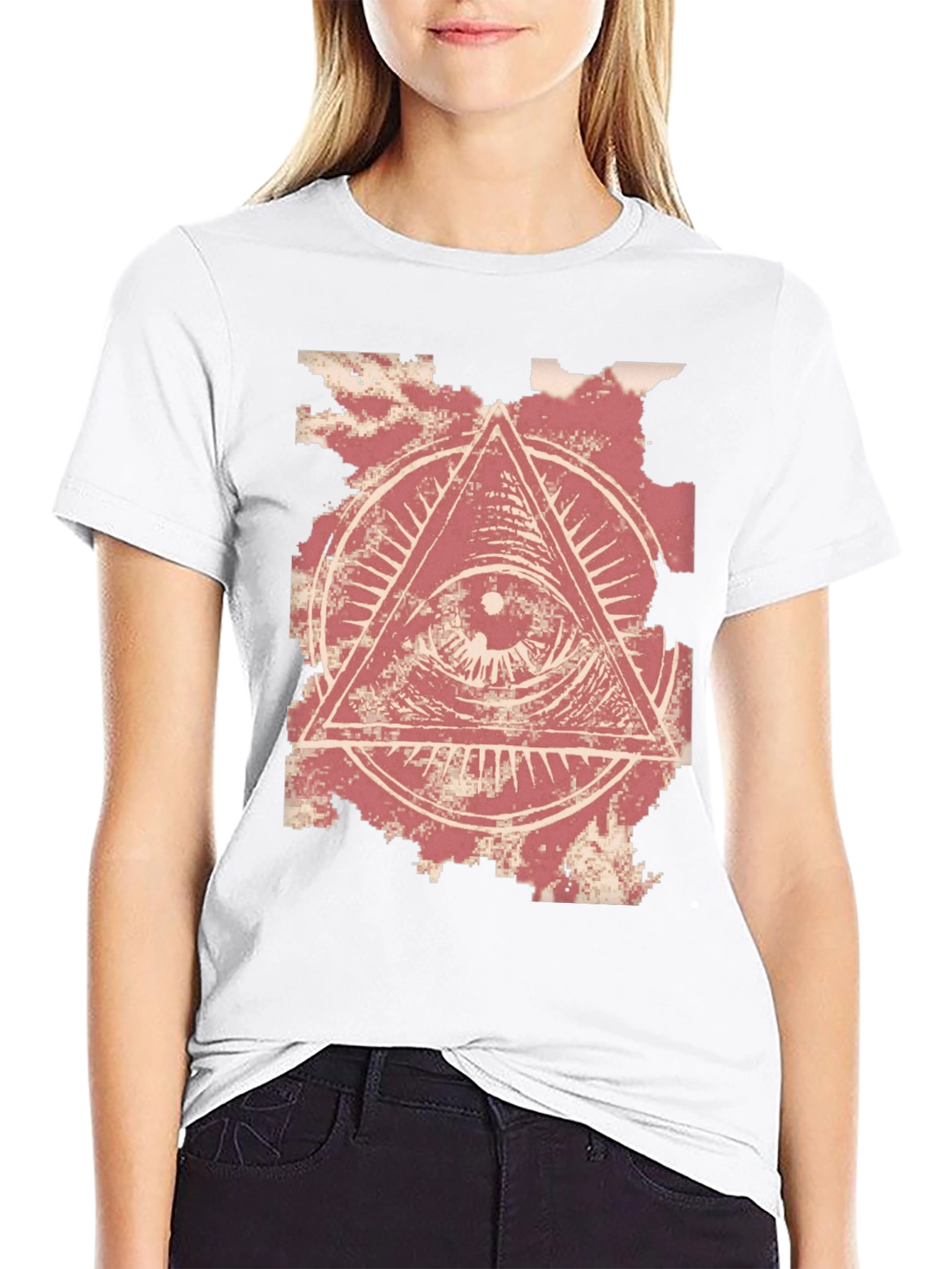 All-Seeing Eye Graphic Tee - Black Cotton T-Shirt