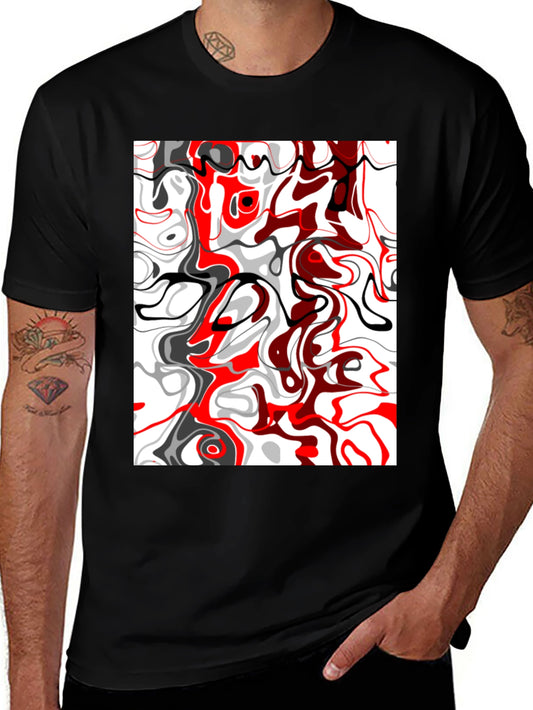 Abstract Swirl Graphic Tee - Modern Art Shirt