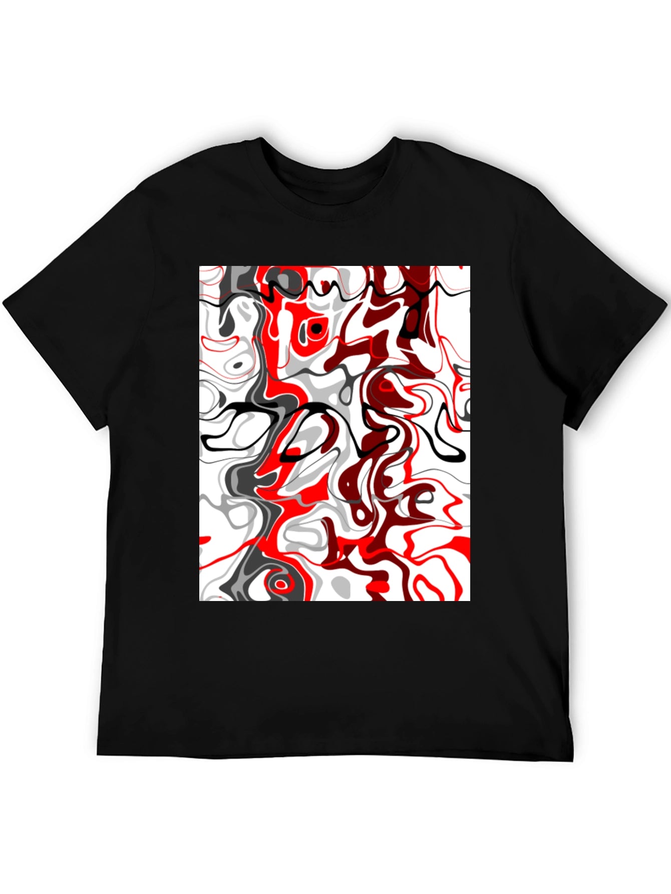 Abstract Swirl Graphic Tee - Modern Art Shirt