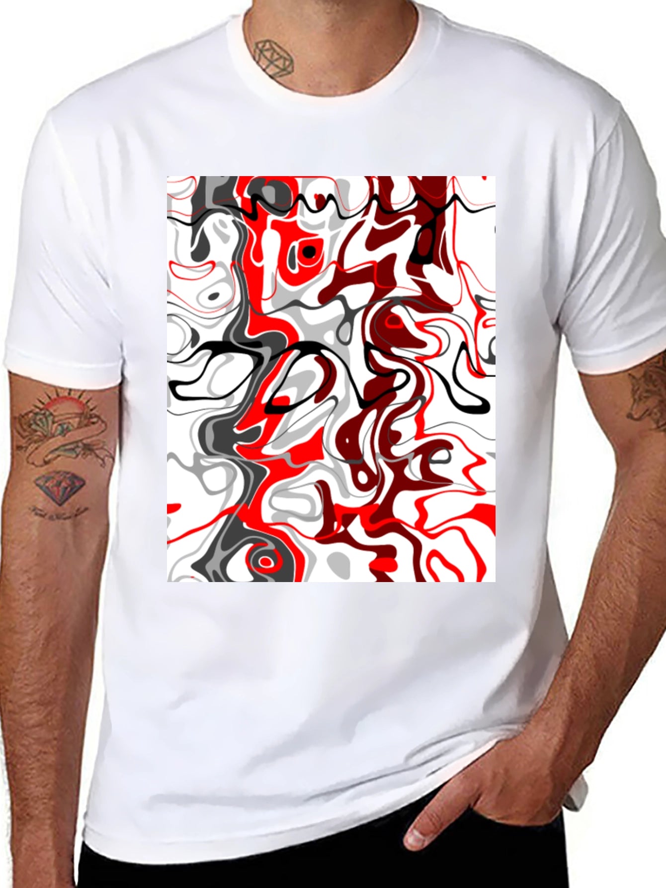 Abstract Swirl Graphic Tee - Modern Art Shirt