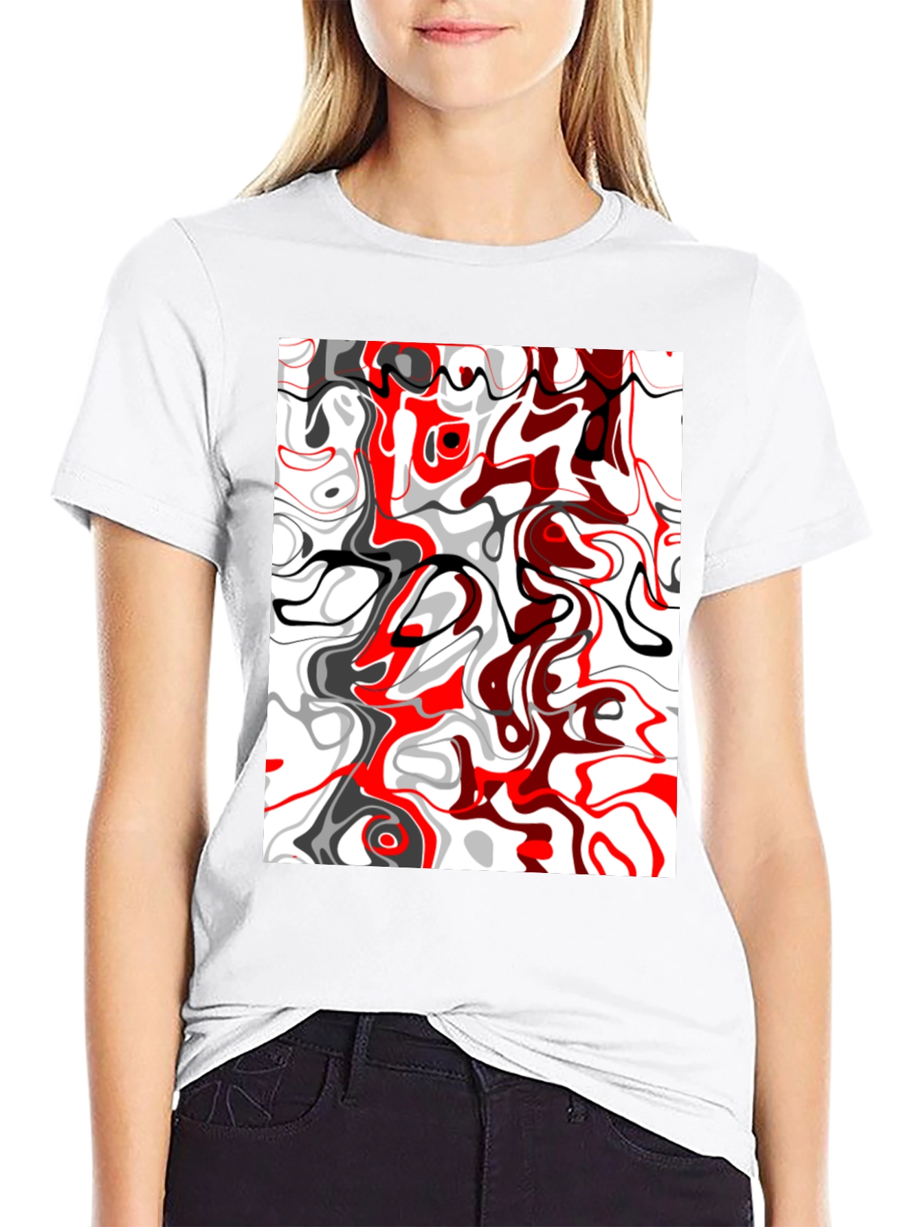 Abstract Swirl Graphic Tee - Modern Art Shirt