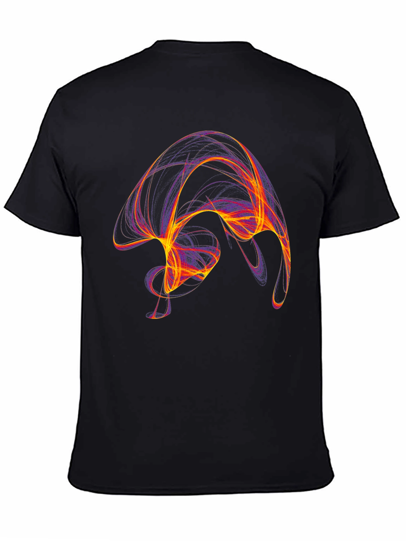 Abstract Swirl Graphic Black T-Shirt