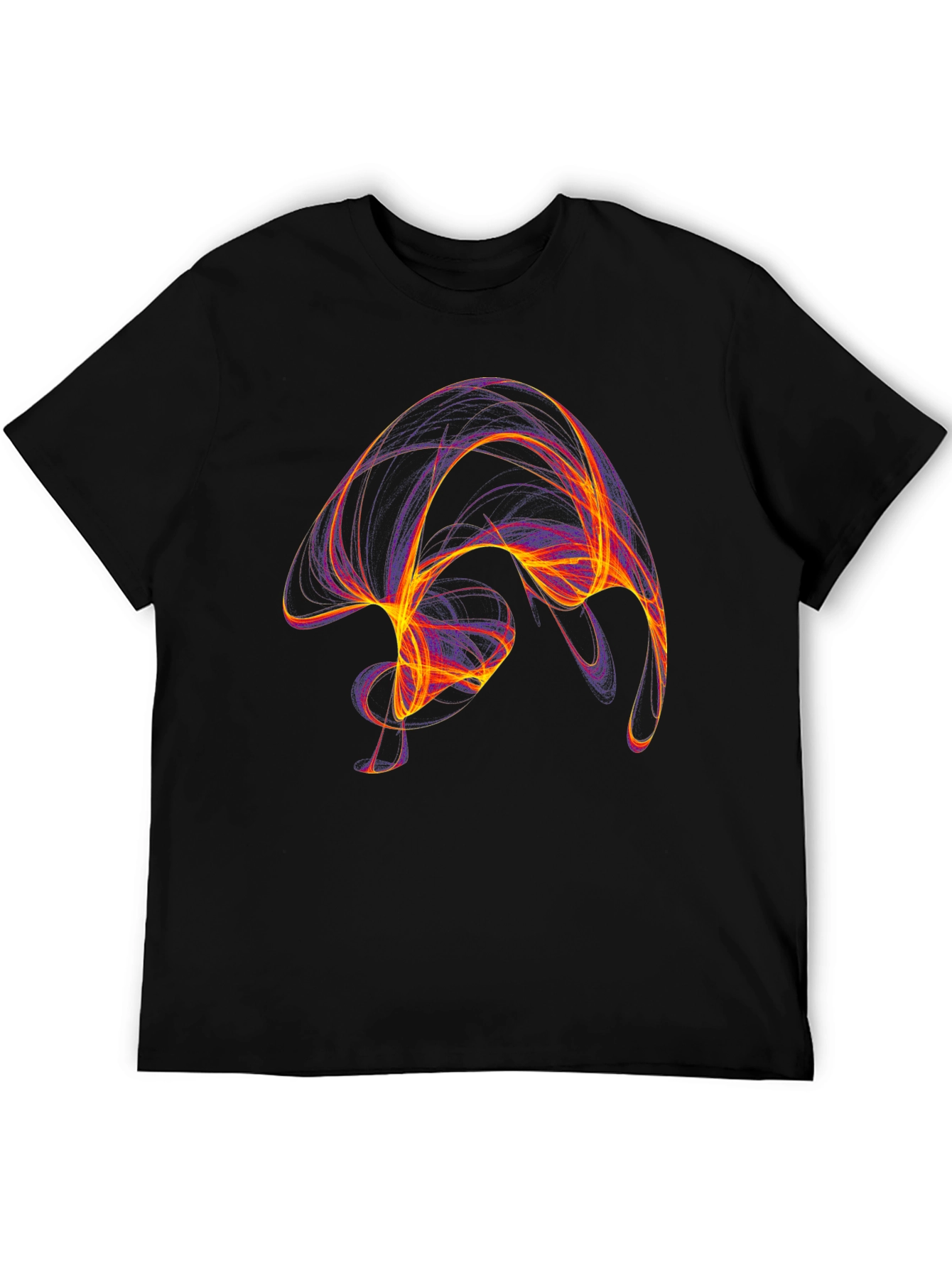 Abstract Swirl Graphic Black T-Shirt