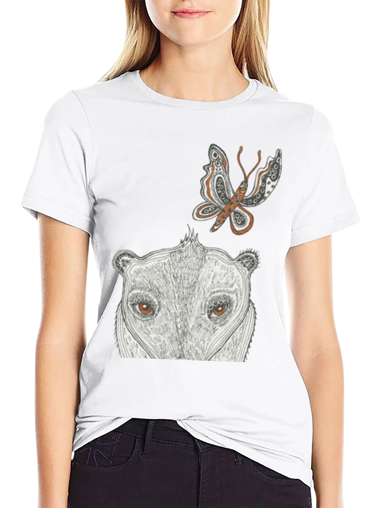 Artistic Animal Print Black T-Shirt