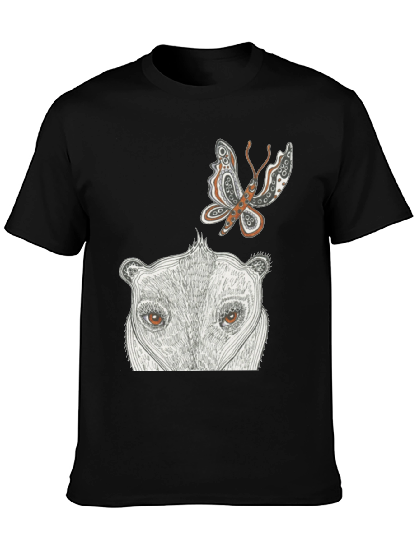 Artistic Animal Print Black T-Shirt