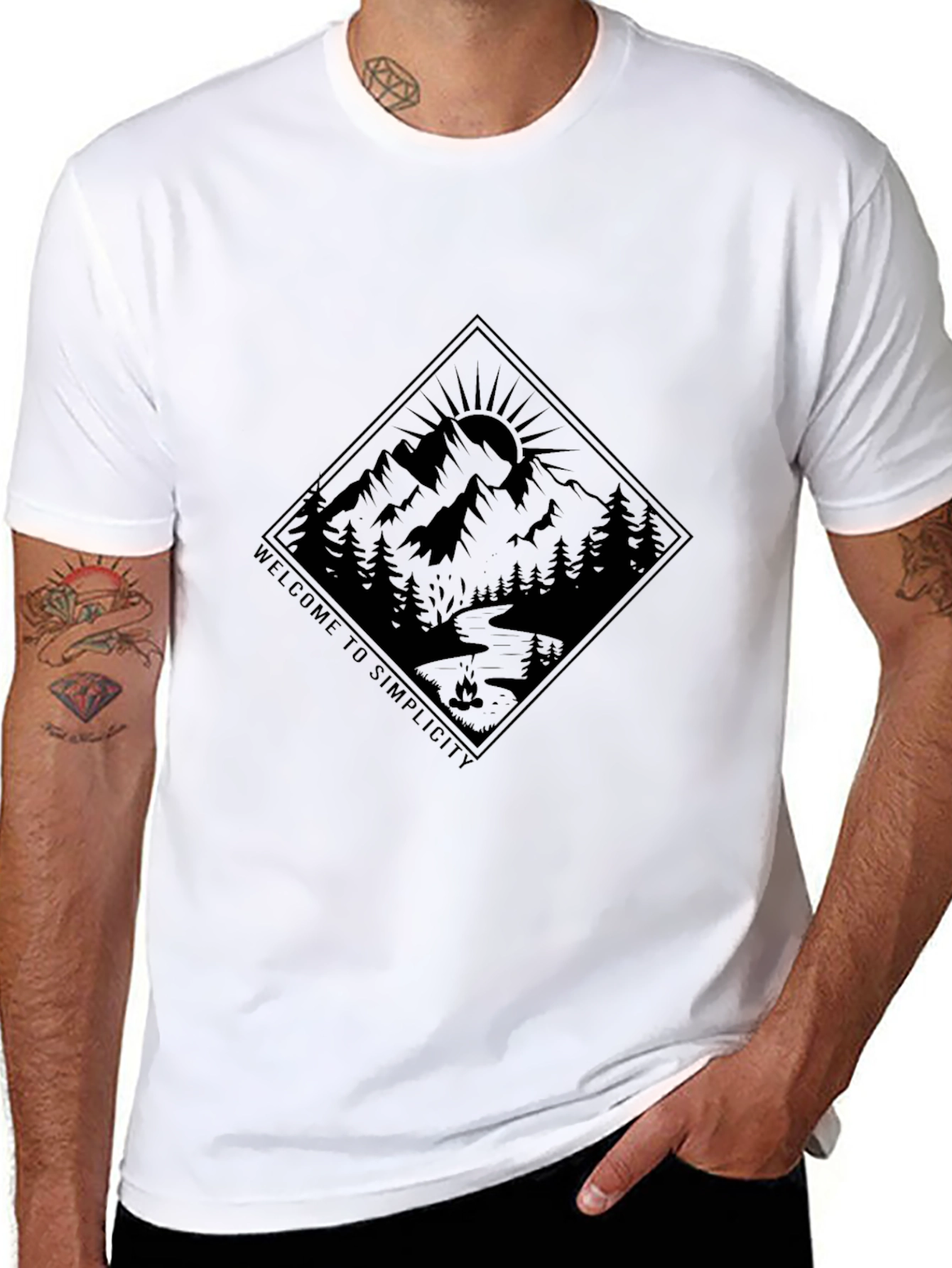 Welcome to Simplicity Graphic Tee - Black