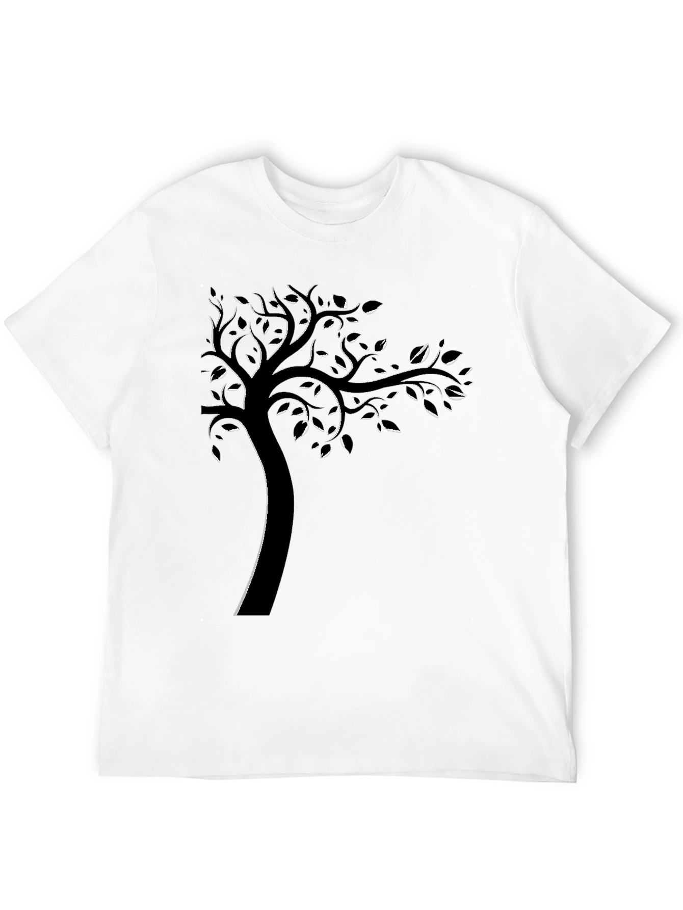 Abstract Tree Graphic Print Crew Neck T-Shirt