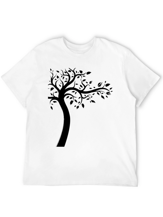Abstract Tree Graphic Print Crew Neck T-Shirt