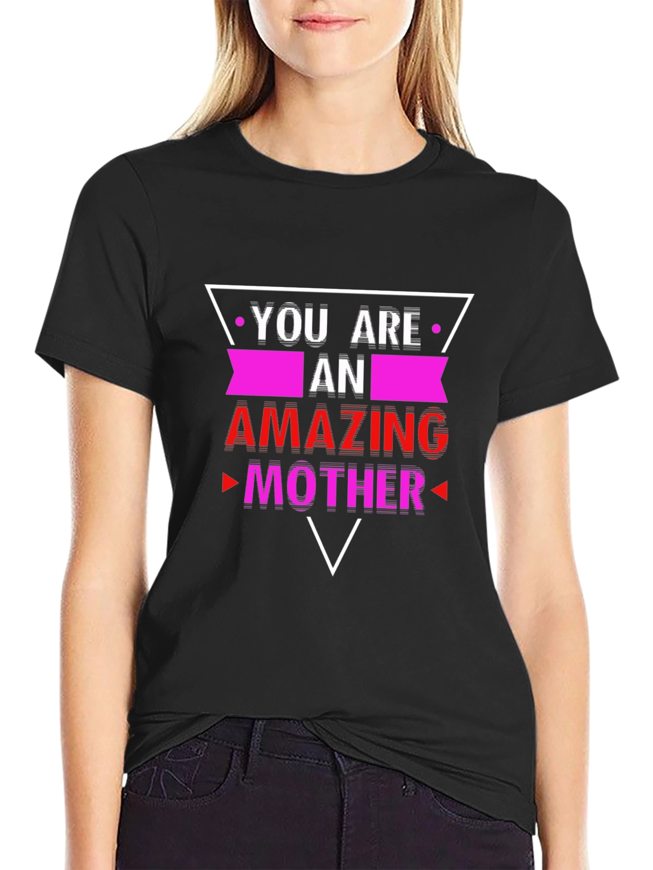 Amazing Mother Graphic Tee - Trendy Black T-Shirt