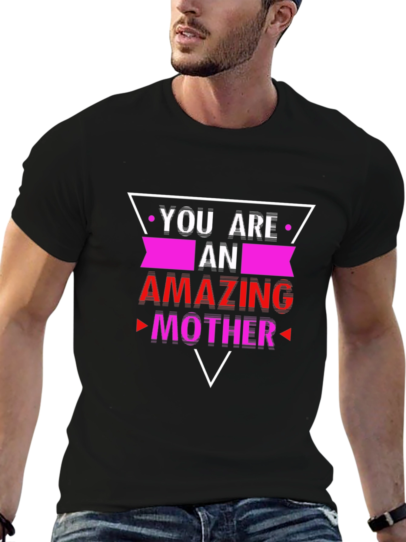Amazing Mother Graphic Tee - Trendy Black T-Shirt
