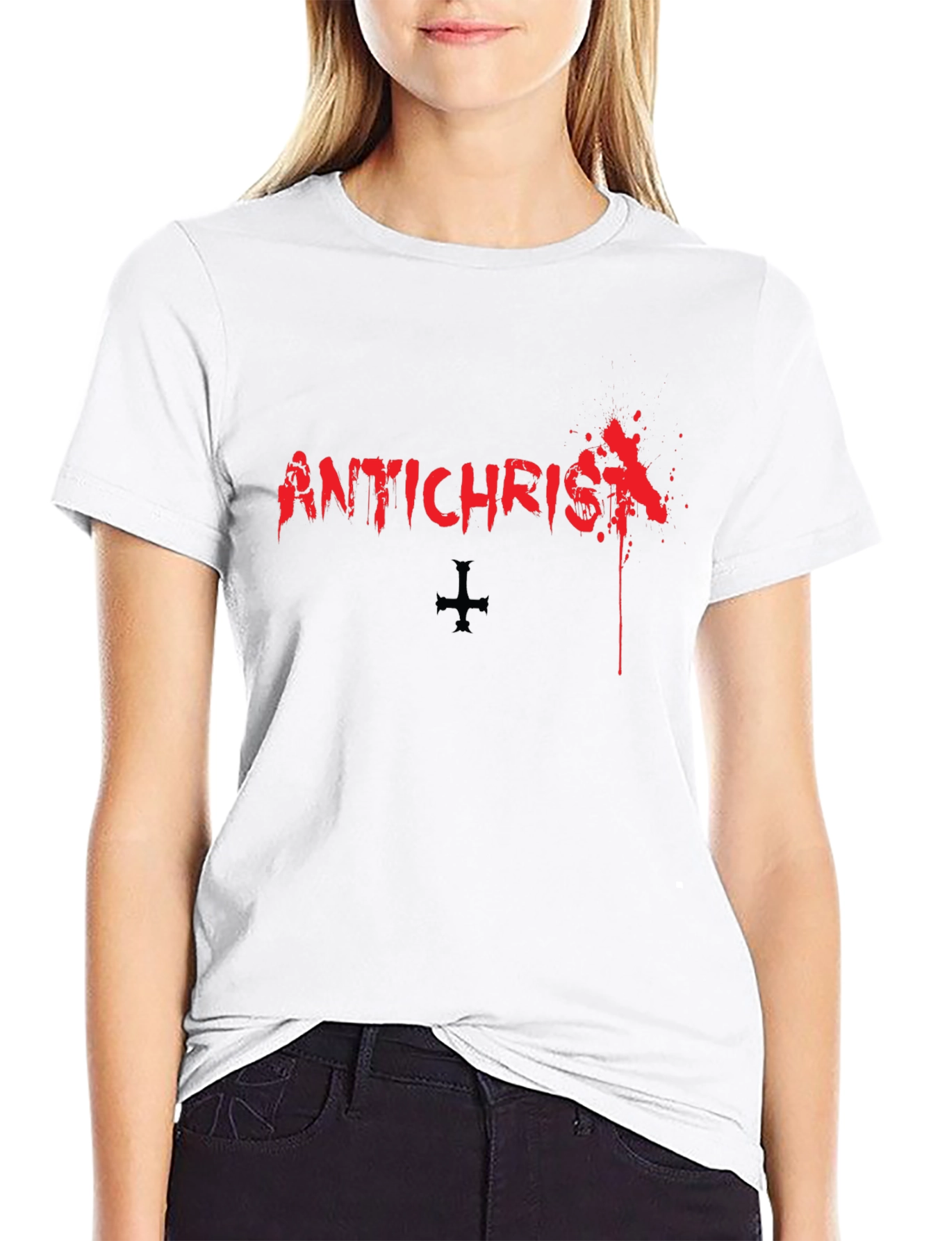 Antichrist Graphic Print Black T-Shirt