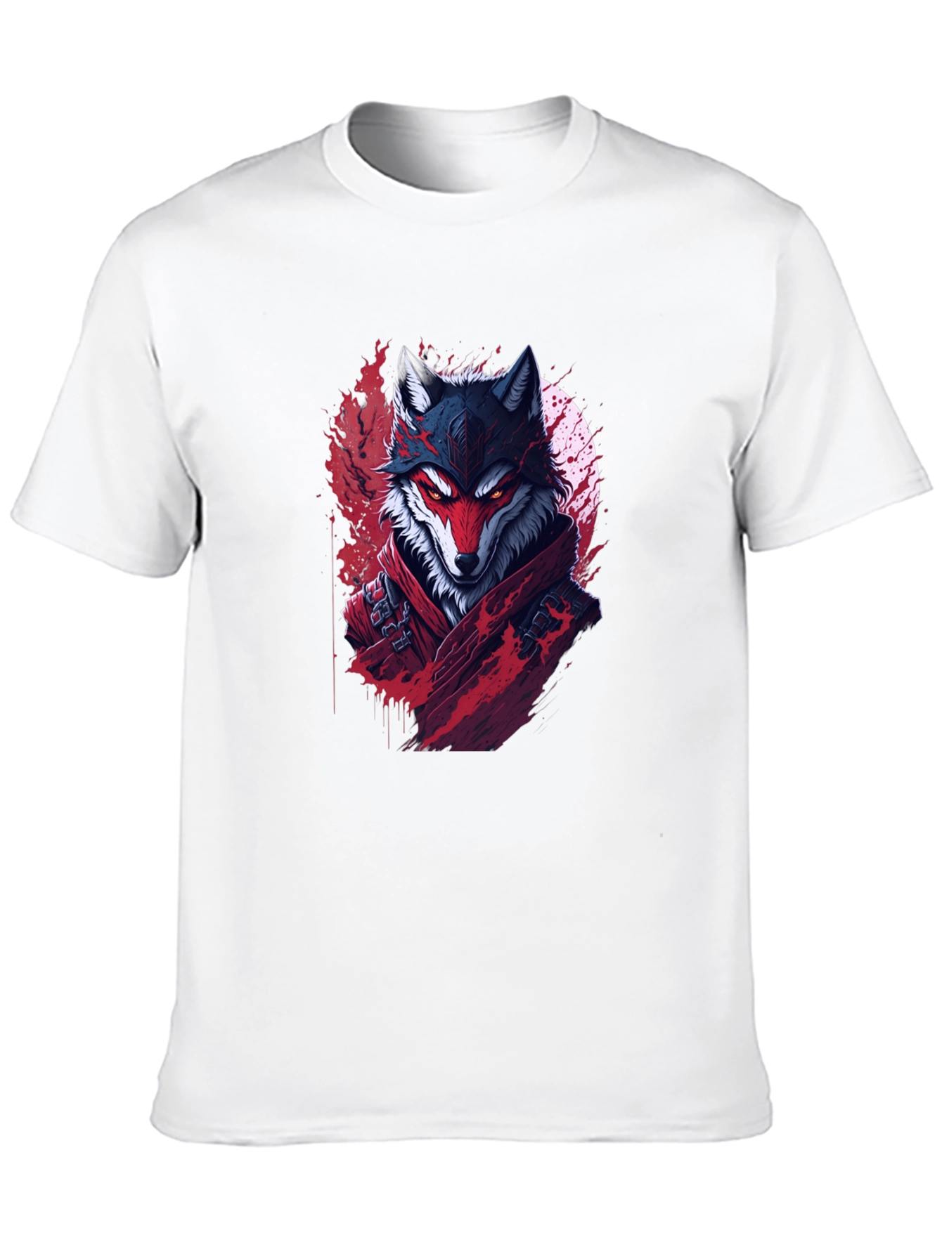 Wolf Warrior Graphic Tee - Black Cotton T-Shirt