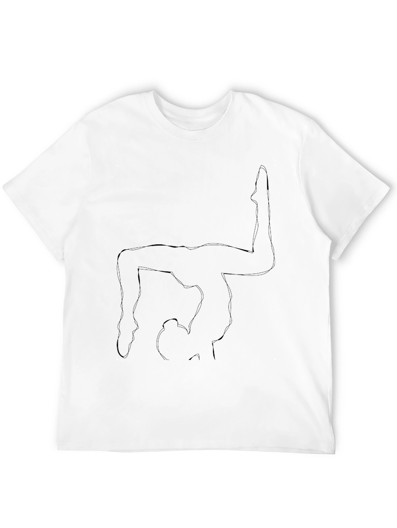Yoga Pose Outline Black T-Shirt