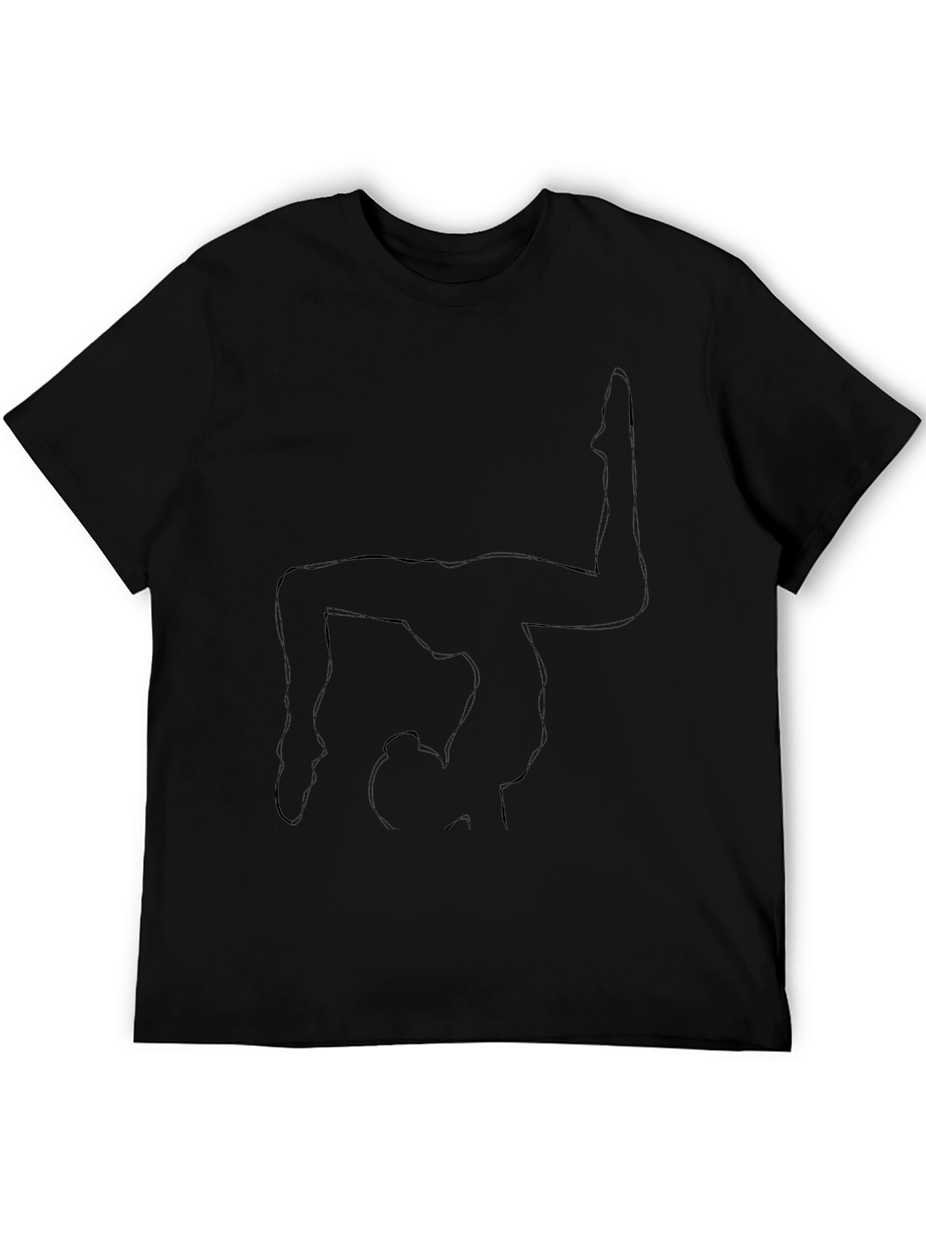 Yoga Pose Outline Black T-Shirt