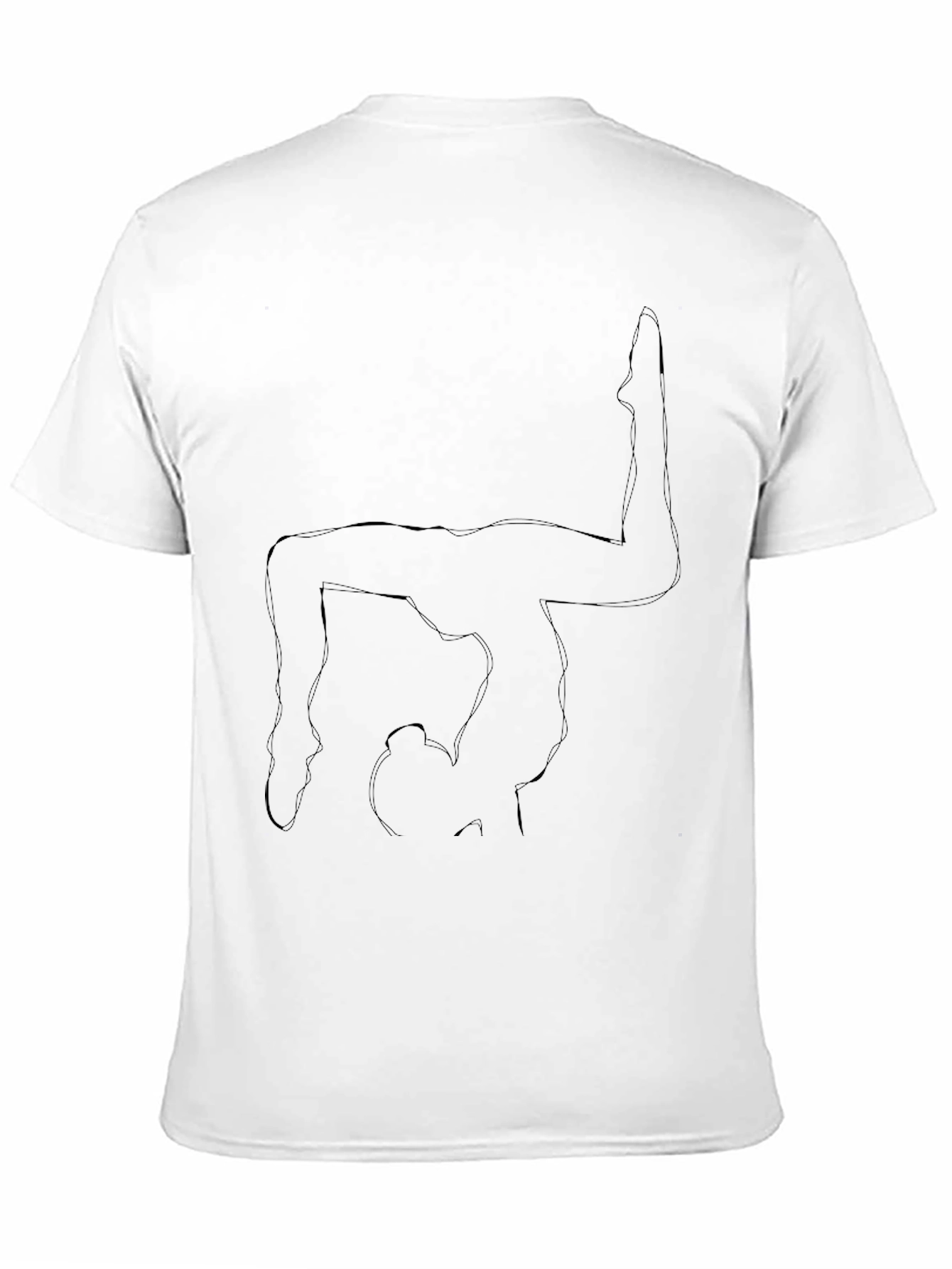 Yoga Pose Outline Black T-Shirt