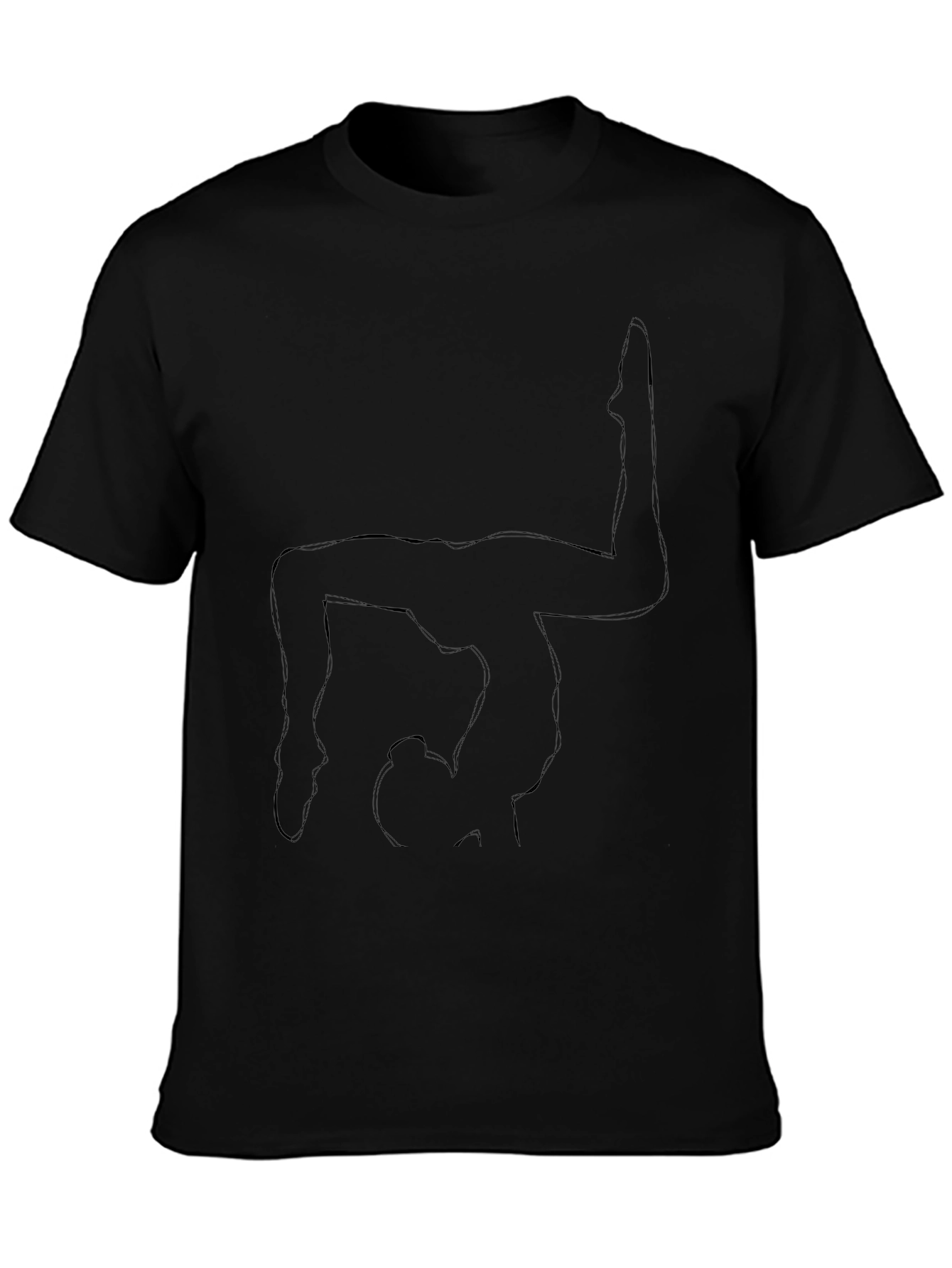 Yoga Pose Outline Black T-Shirt
