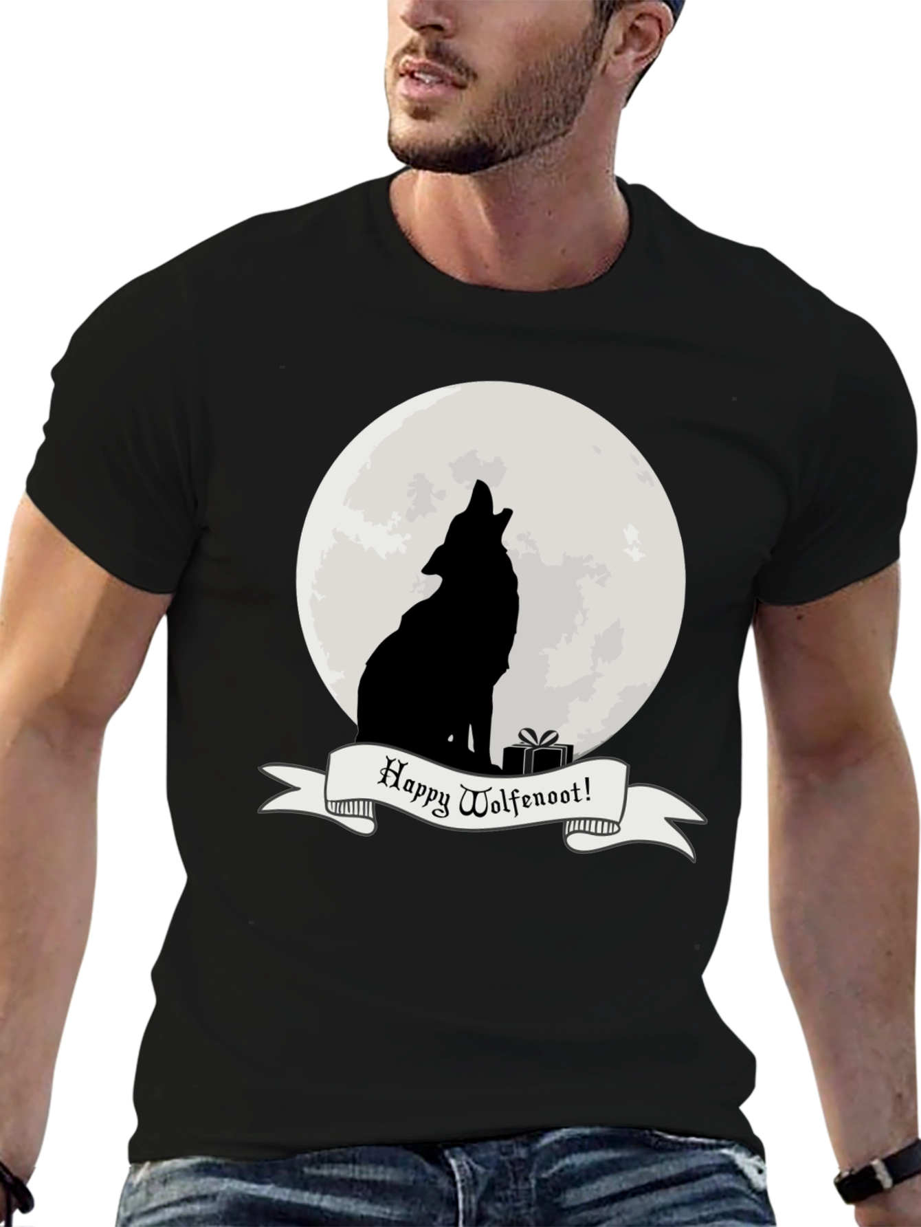 Wolfenoot T-Shirt - Howling Wolf Lunar Design