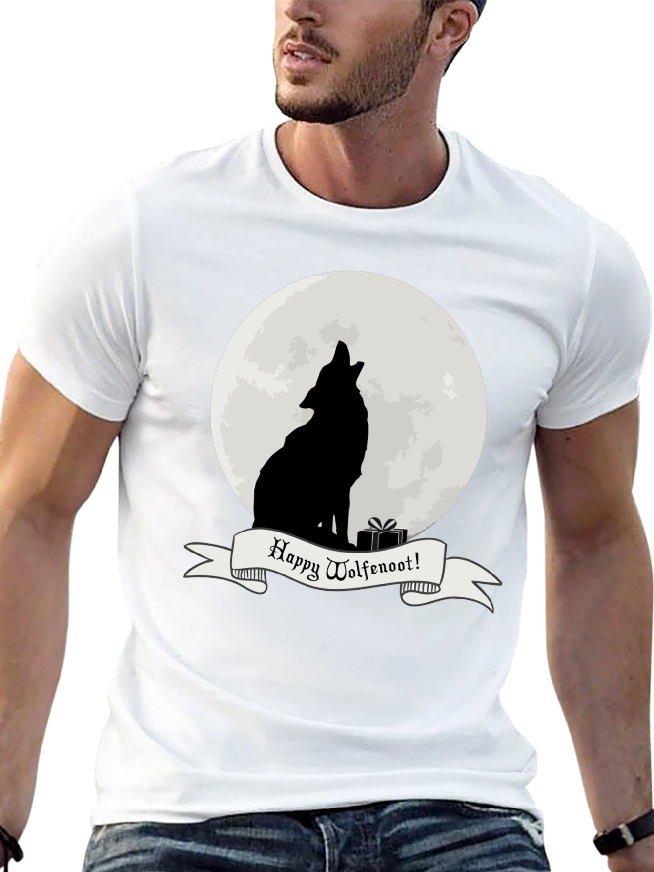 Wolfenoot T-Shirt - Howling Wolf Lunar Design