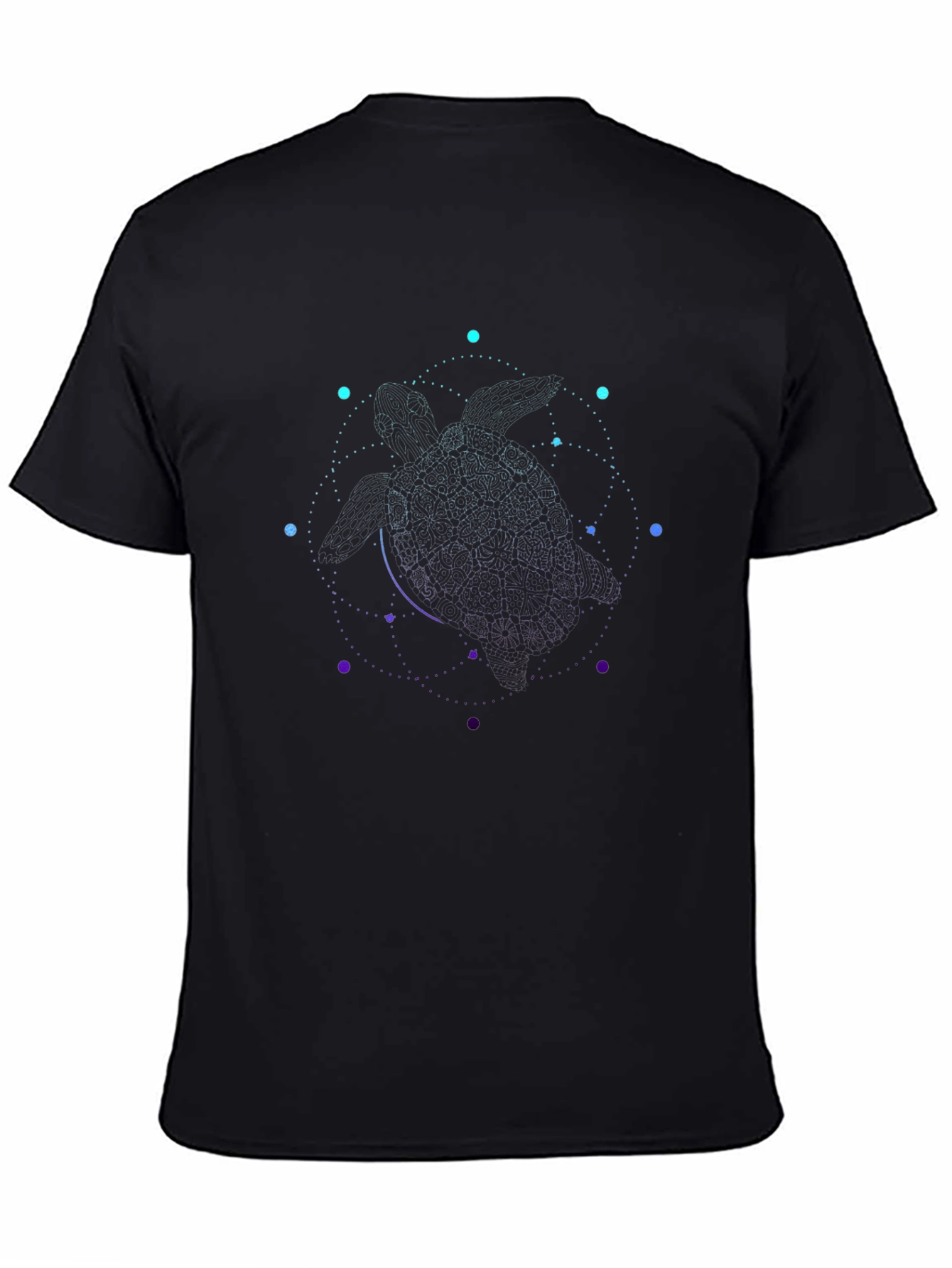 Abstract Turtle Constellation Black T-Shirt