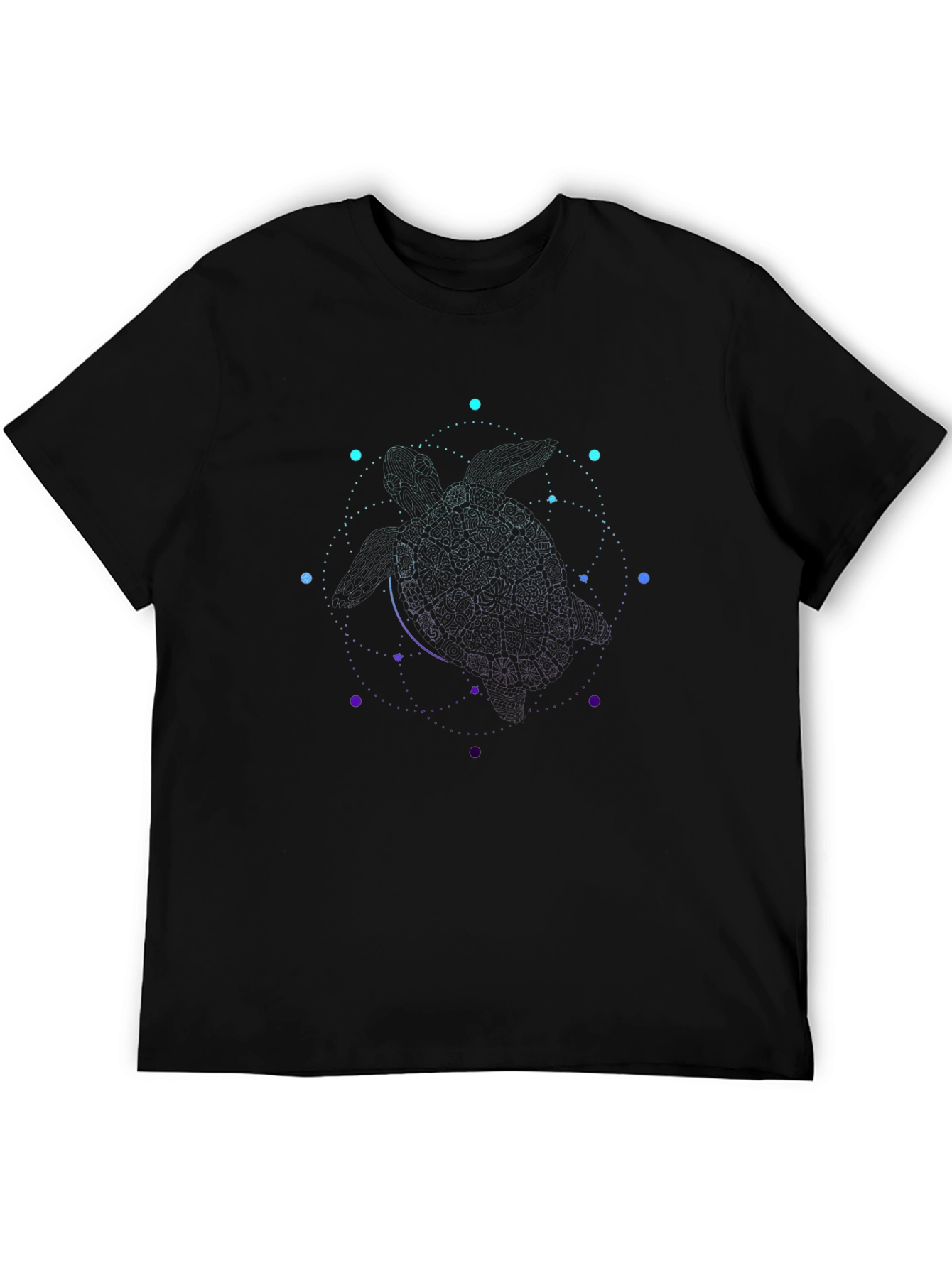 Abstract Turtle Constellation Black T-Shirt
