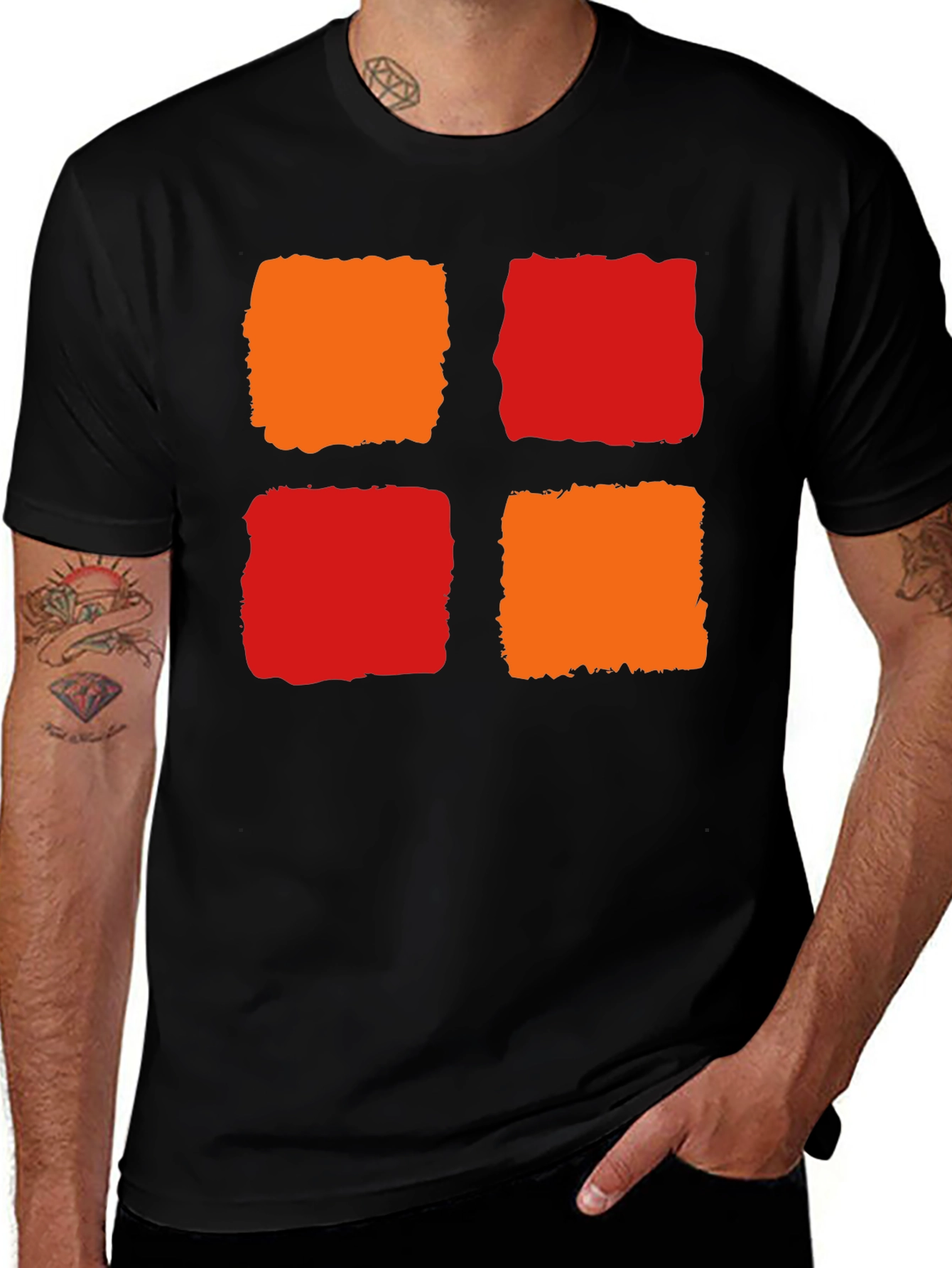 Abstract Block Print T-Shirt - Modern Graphic Tee