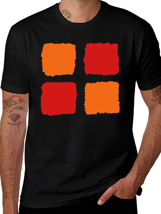 Abstract Block Print T-Shirt - Modern Graphic Tee