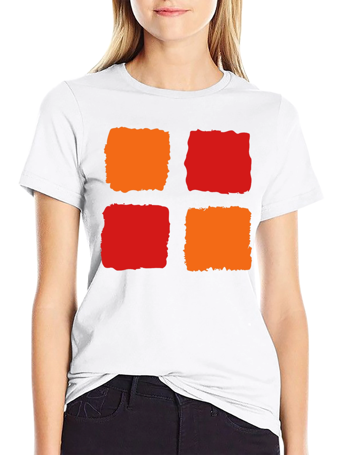 Abstract Block Print T-Shirt - Modern Graphic Tee
