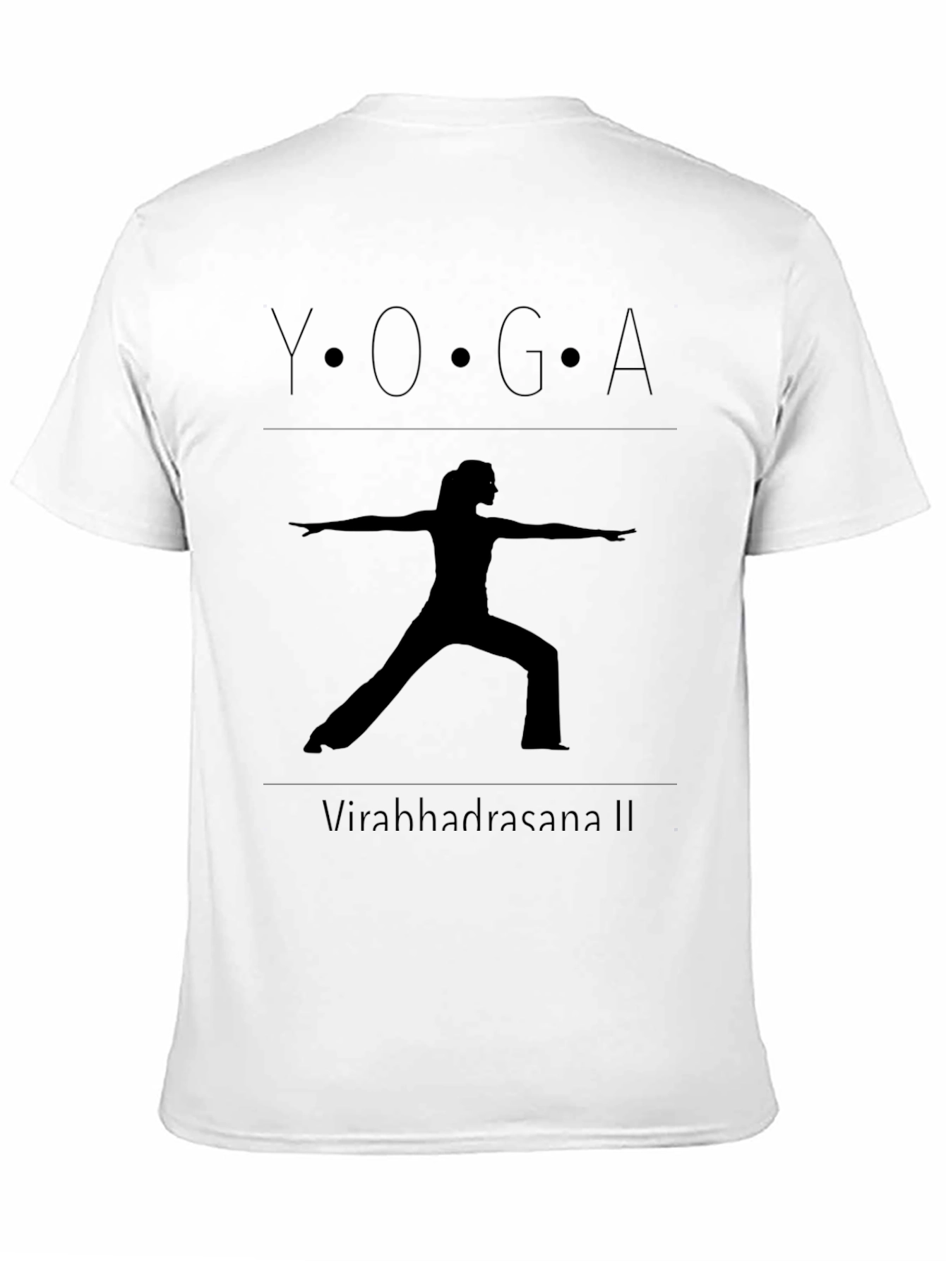 Yoga Warrior II Pose Black T-Shirt