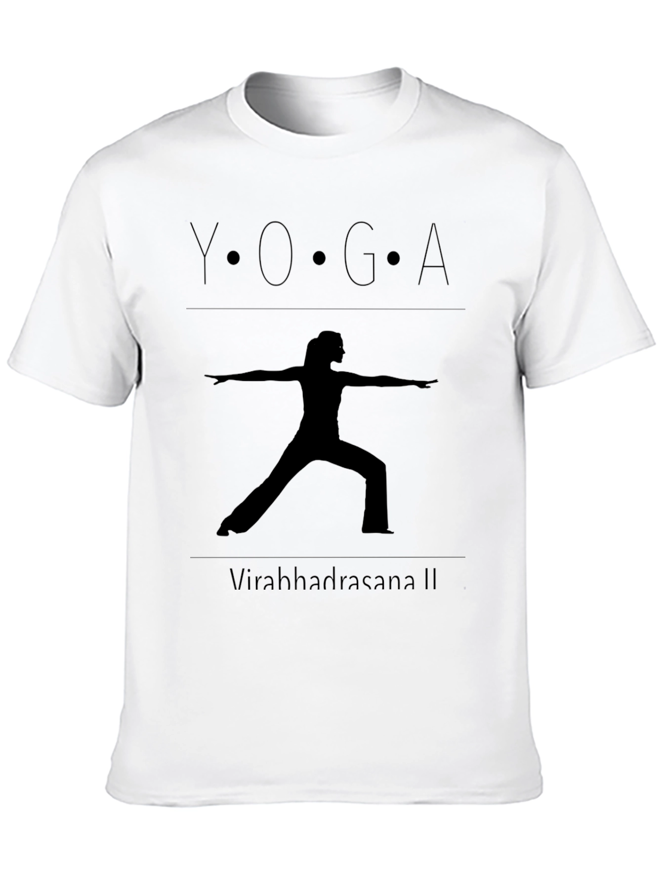 Yoga Warrior II Pose Black T-Shirt