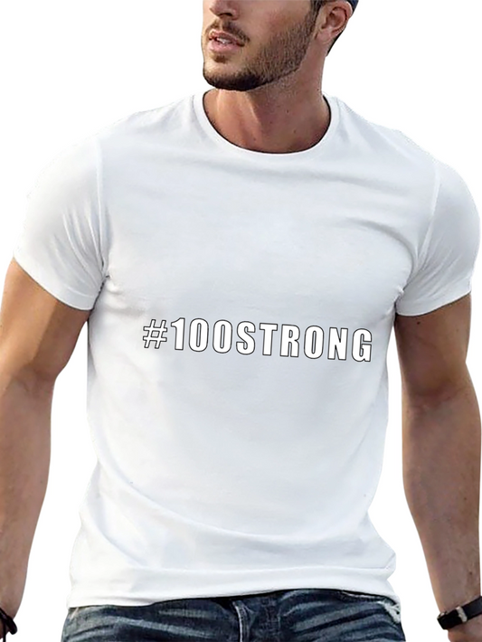 #100STRONG Black T-Shirt - Bold Statement Tee