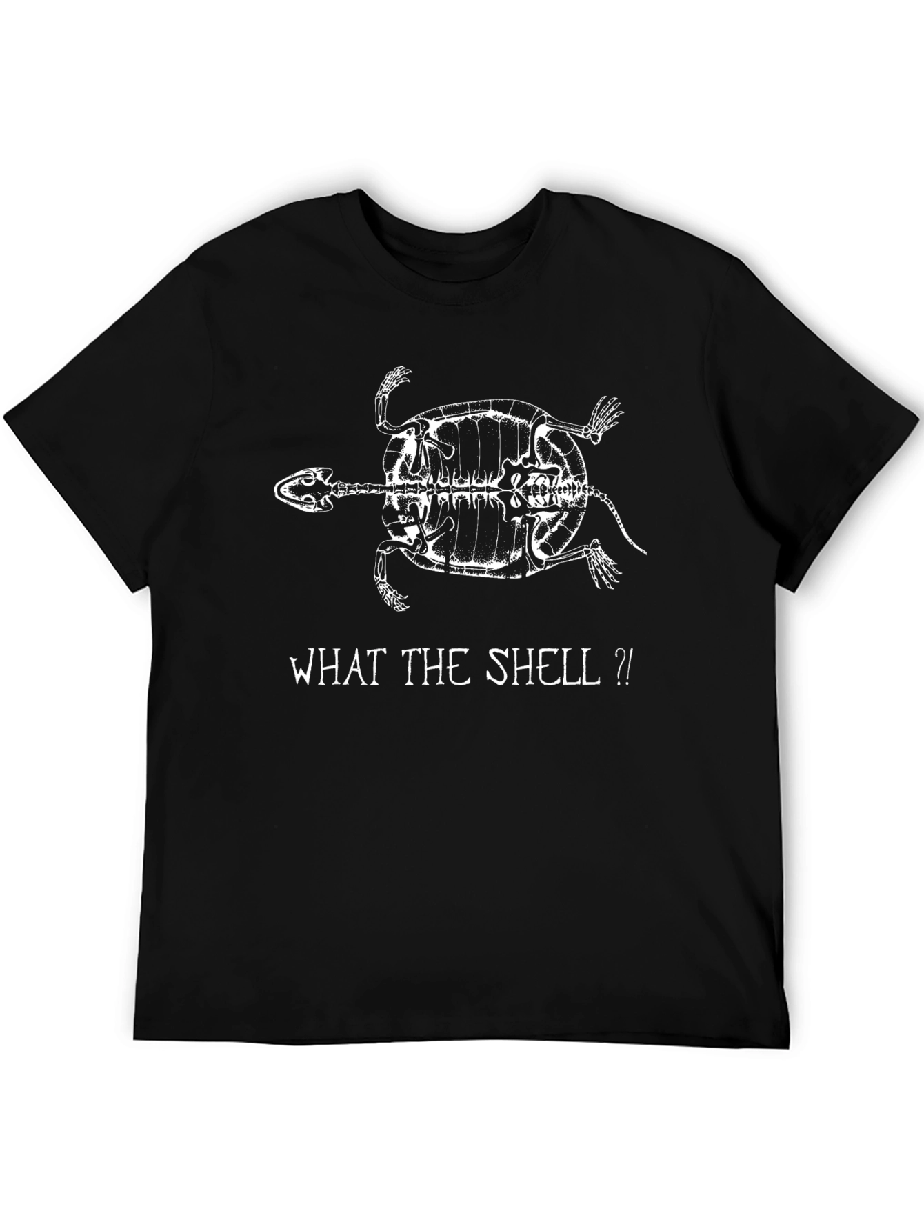 What the Shell?! Turtle Skeleton Graphic T-Shirt