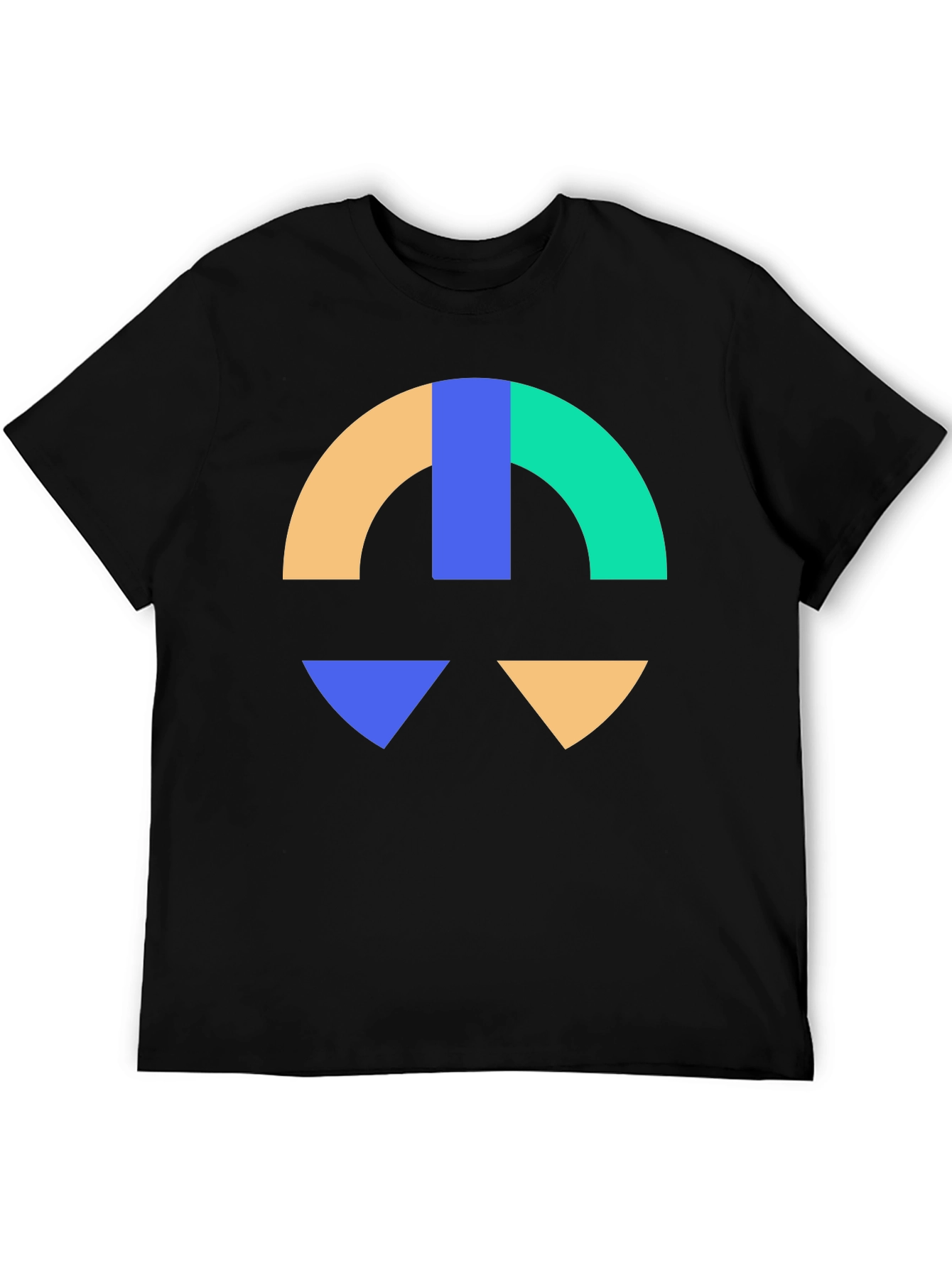 Abstract Geometric Graphic Print Black T-Shirt