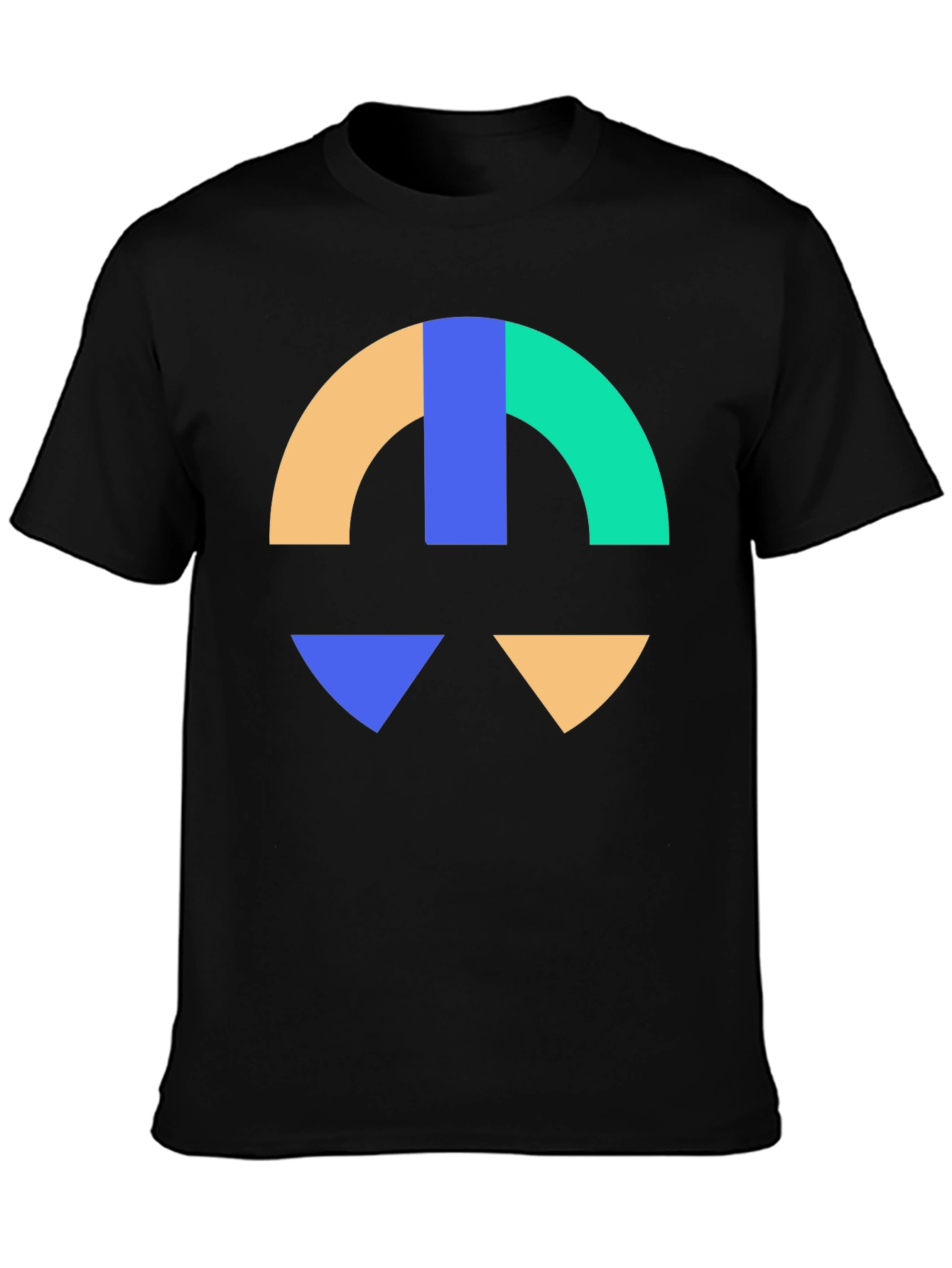 Abstract Geometric Graphic Print Black T-Shirt