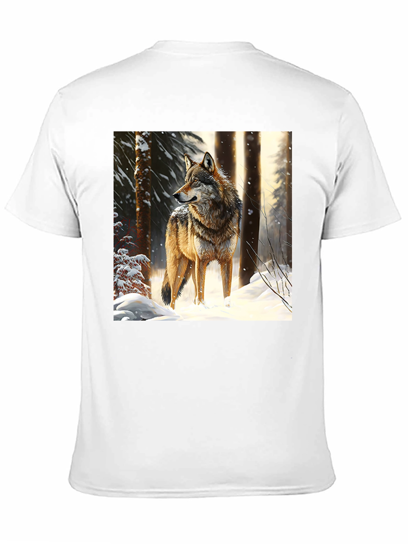 Wolf in Winter T-Shirt - Black Crew Neck