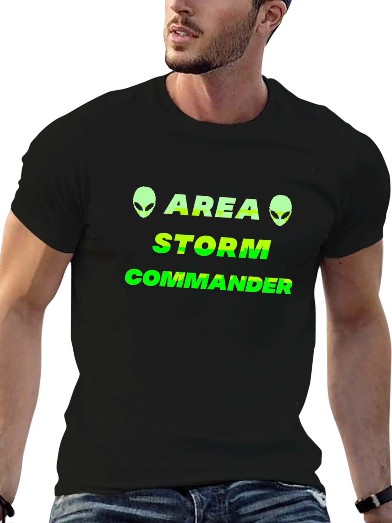 Area Storm Commander Black T-Shirt Alien Graphic