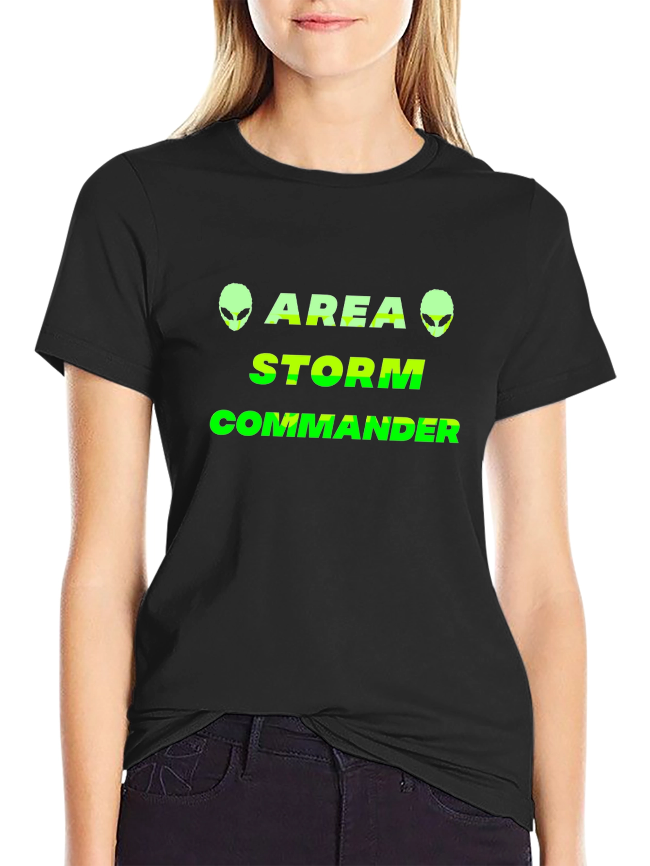 Area Storm Commander Black T-Shirt Alien Graphic