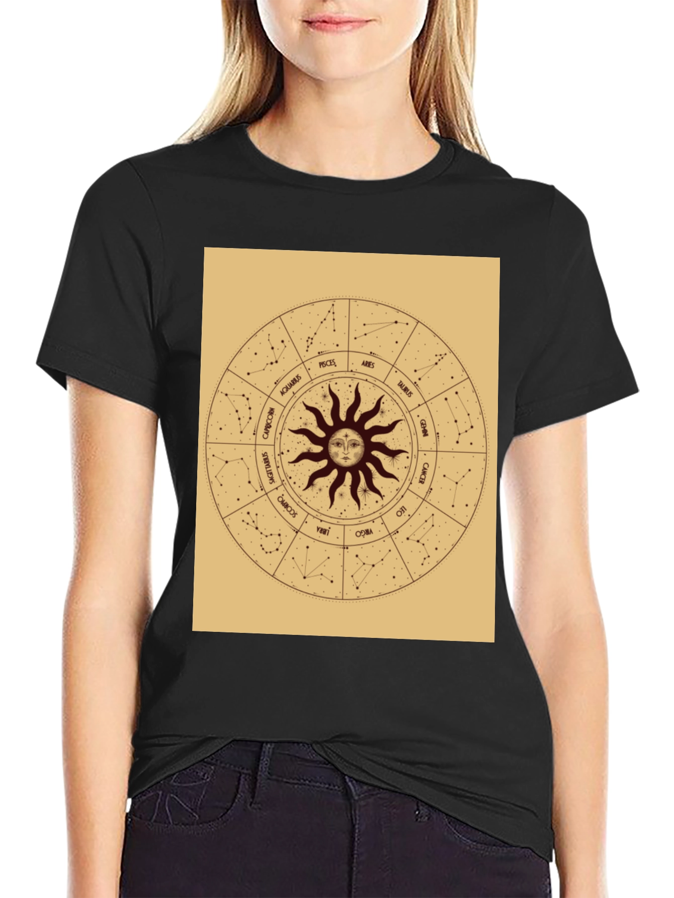 Astrology Zodiac Sign T-Shirt - Black