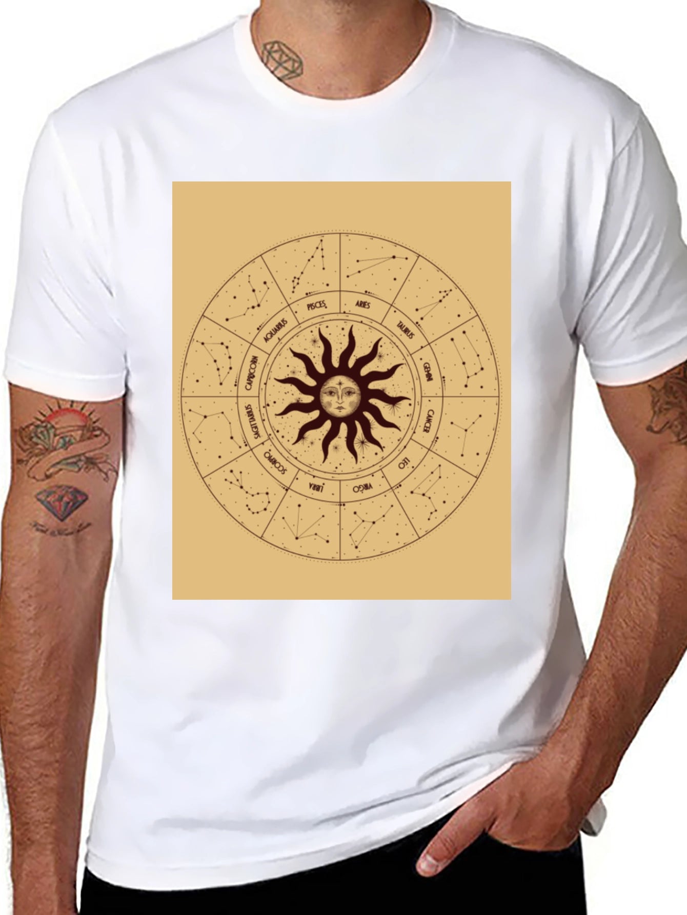 Astrology Zodiac Sign T-Shirt - Black