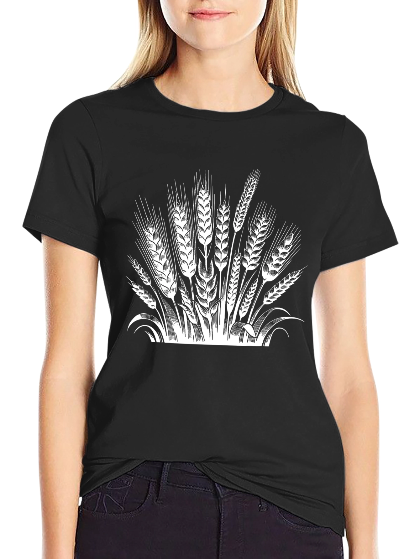 Wheat Graphic Tee - Black Casual Fit