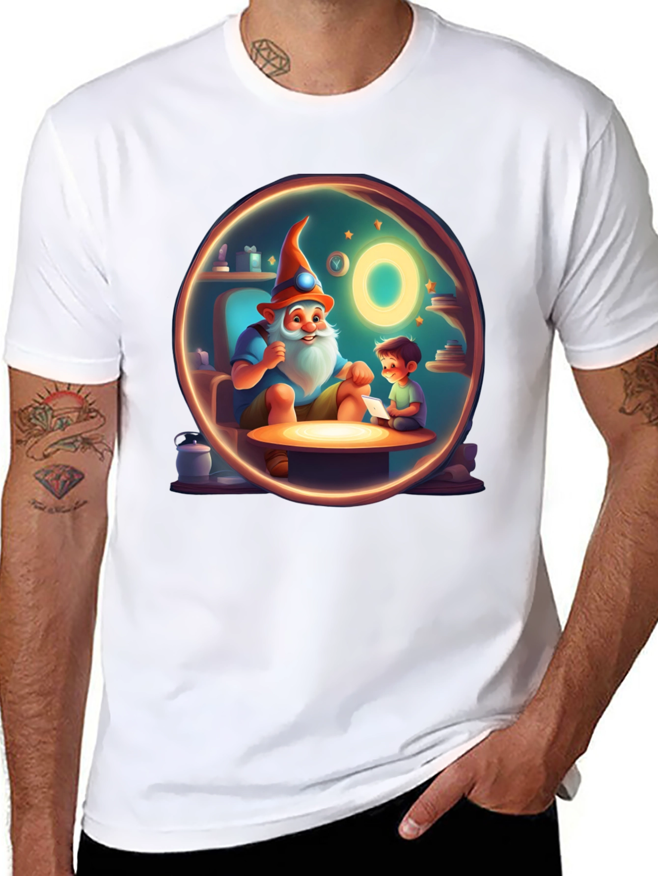 Whimsical Storytime Graphic Tee - Black