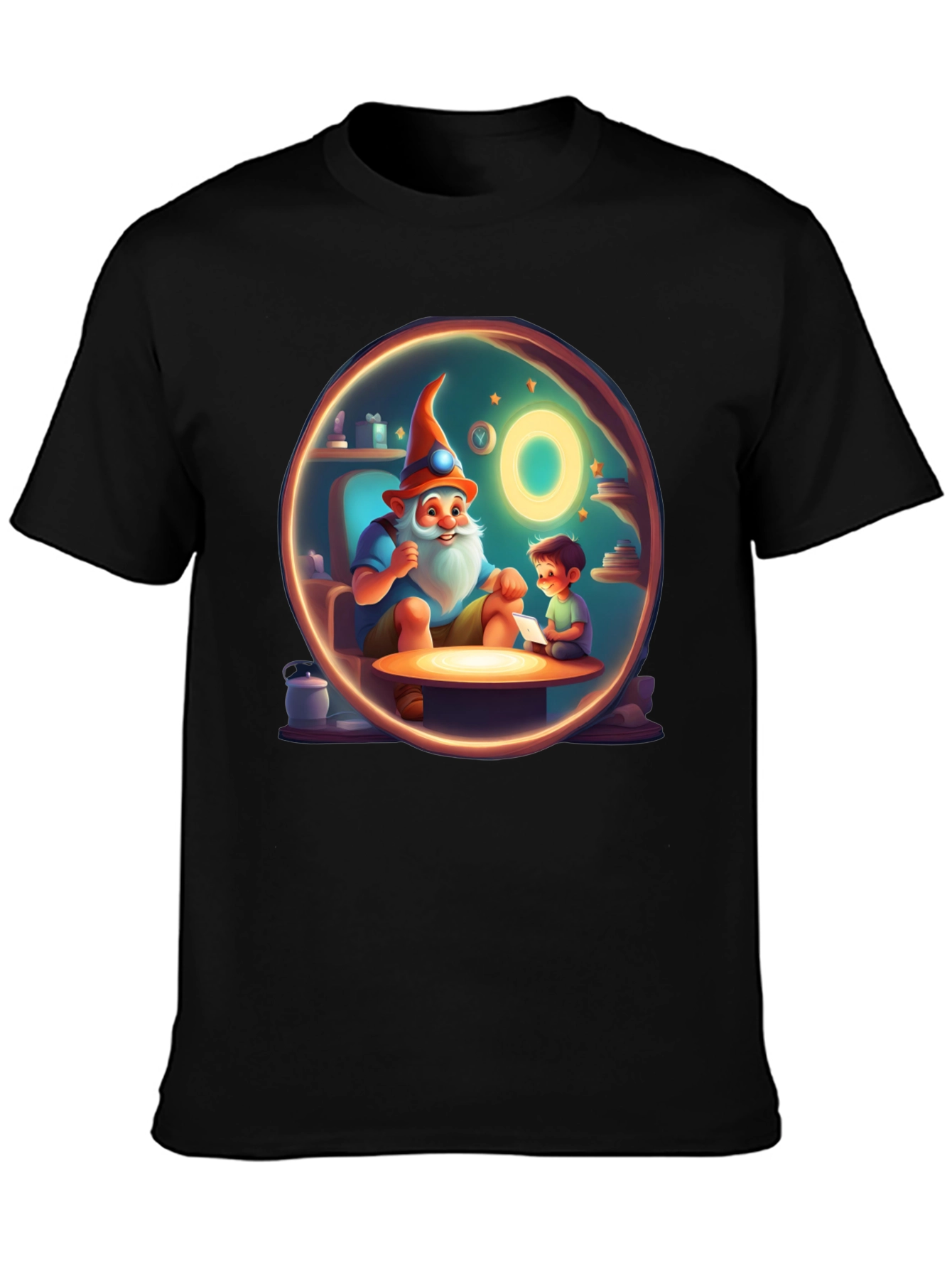 Whimsical Storytime Graphic Tee - Black