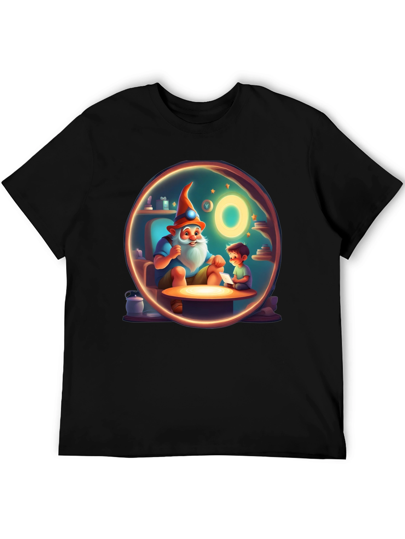 Whimsical Storytime Graphic Tee - Black