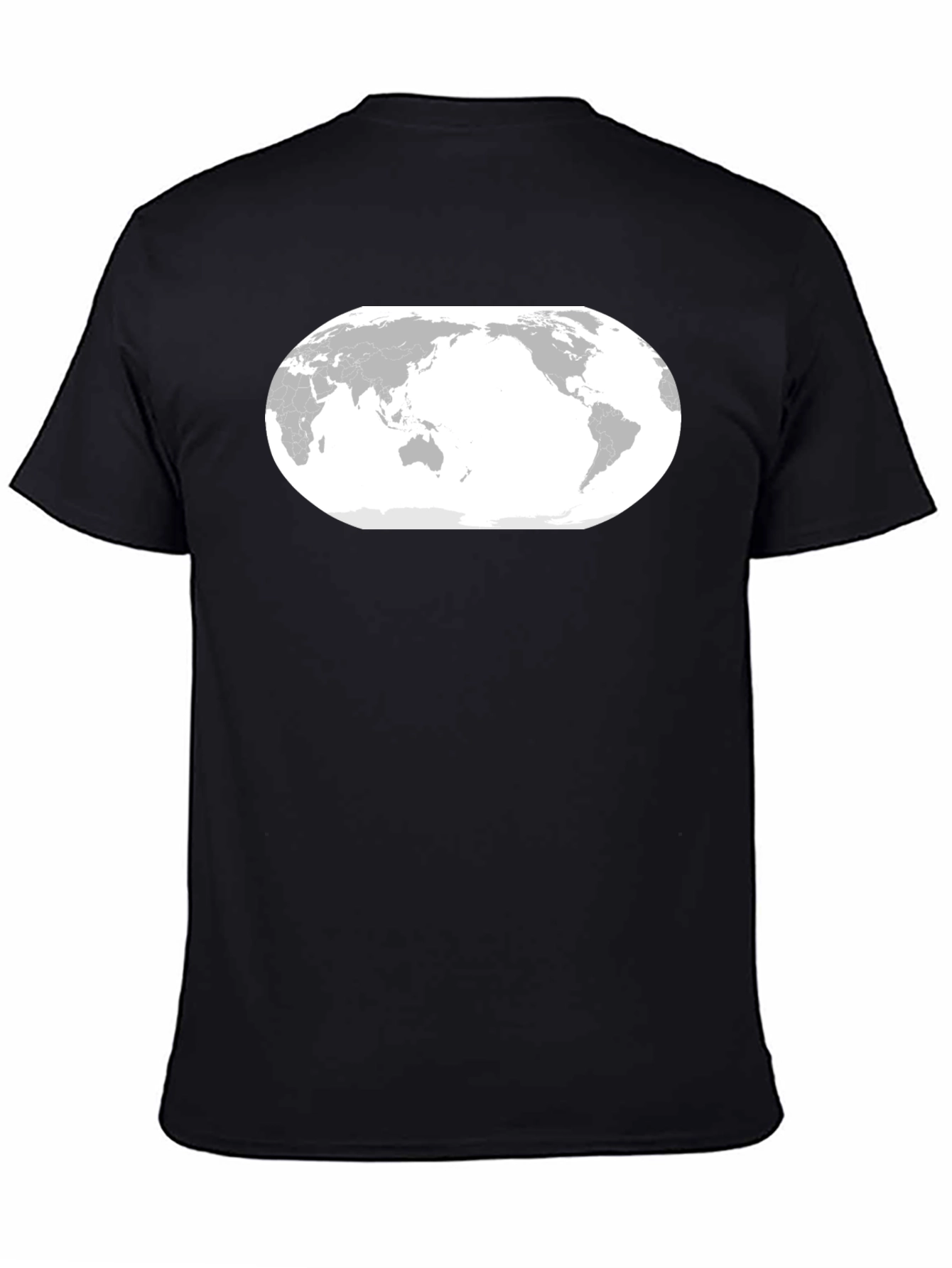 World Map Graphic Tee - Black Cotton T-Shirt